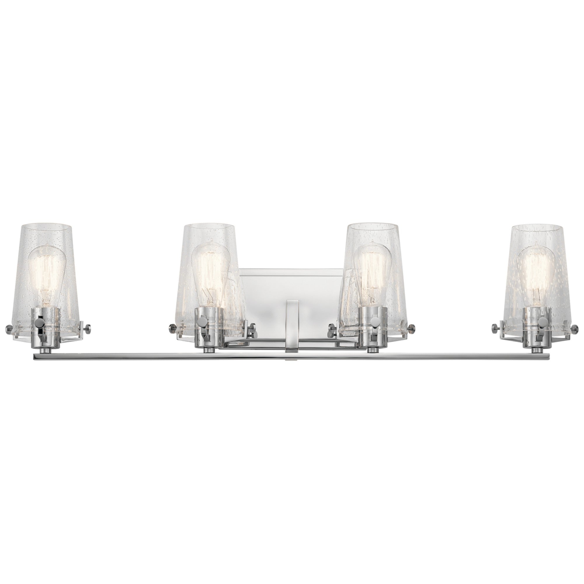 Alton 34-Inch 4-Light Bathroom Vanity Light Fixture - Brushed Chrome Finish for Modern Bathroom & Dressing Room Lighting