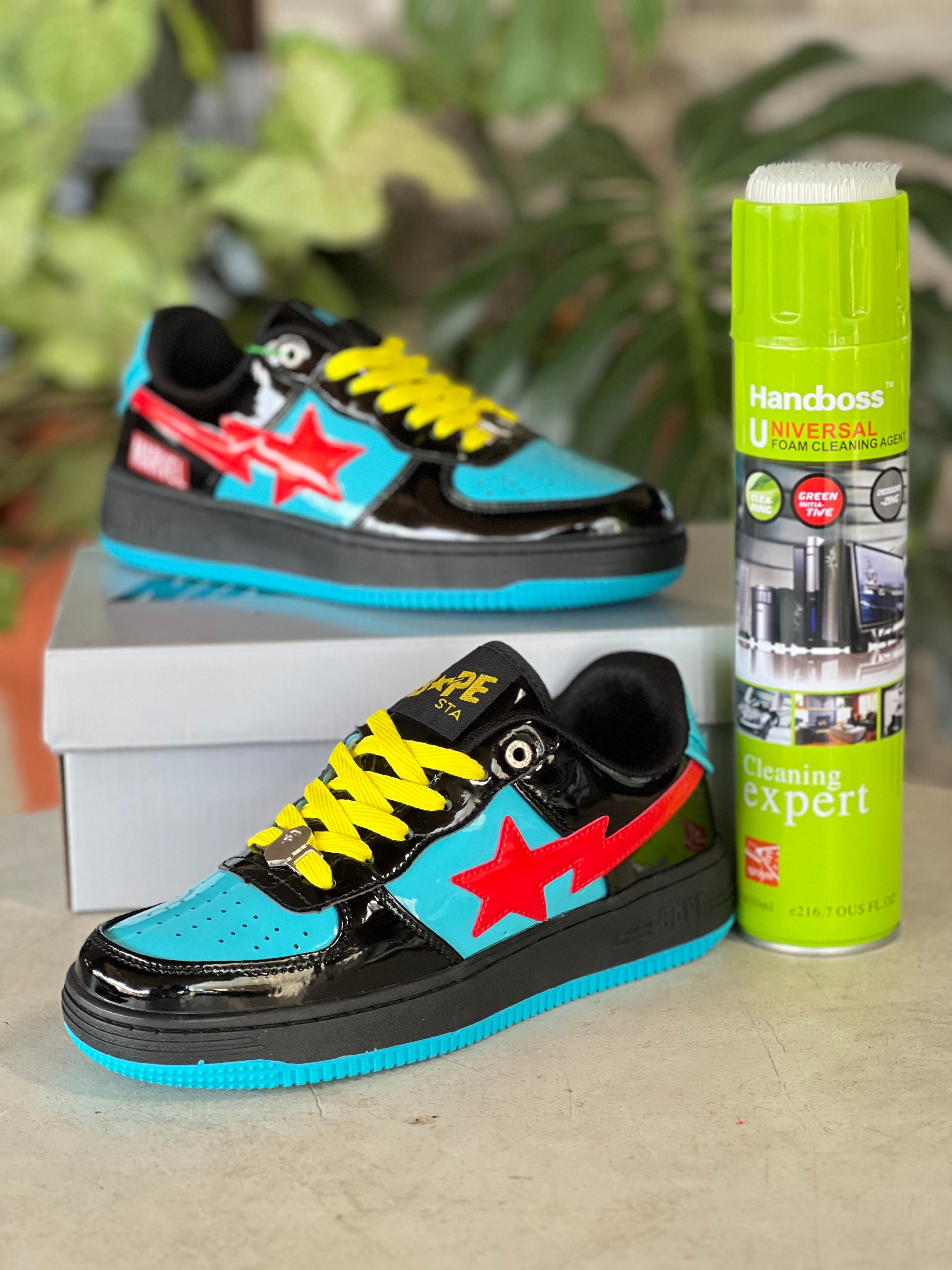 Bape Sta Sneakers for Men & Women - Black & Blue Retro Skate Shoes | Streetwear Fashion, Casual Wear & Sneaker Collection