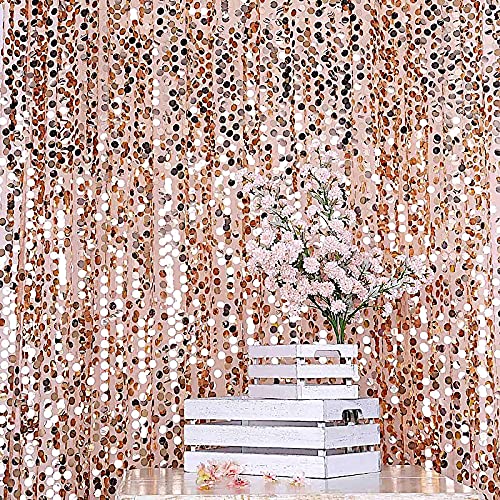 8x8ft Blush Pink Sequin Backdrop Curtain for Weddings, Parties, Photo Booths & Home Decor - Elegant Event Decor & Sparkling Background for Celebrations