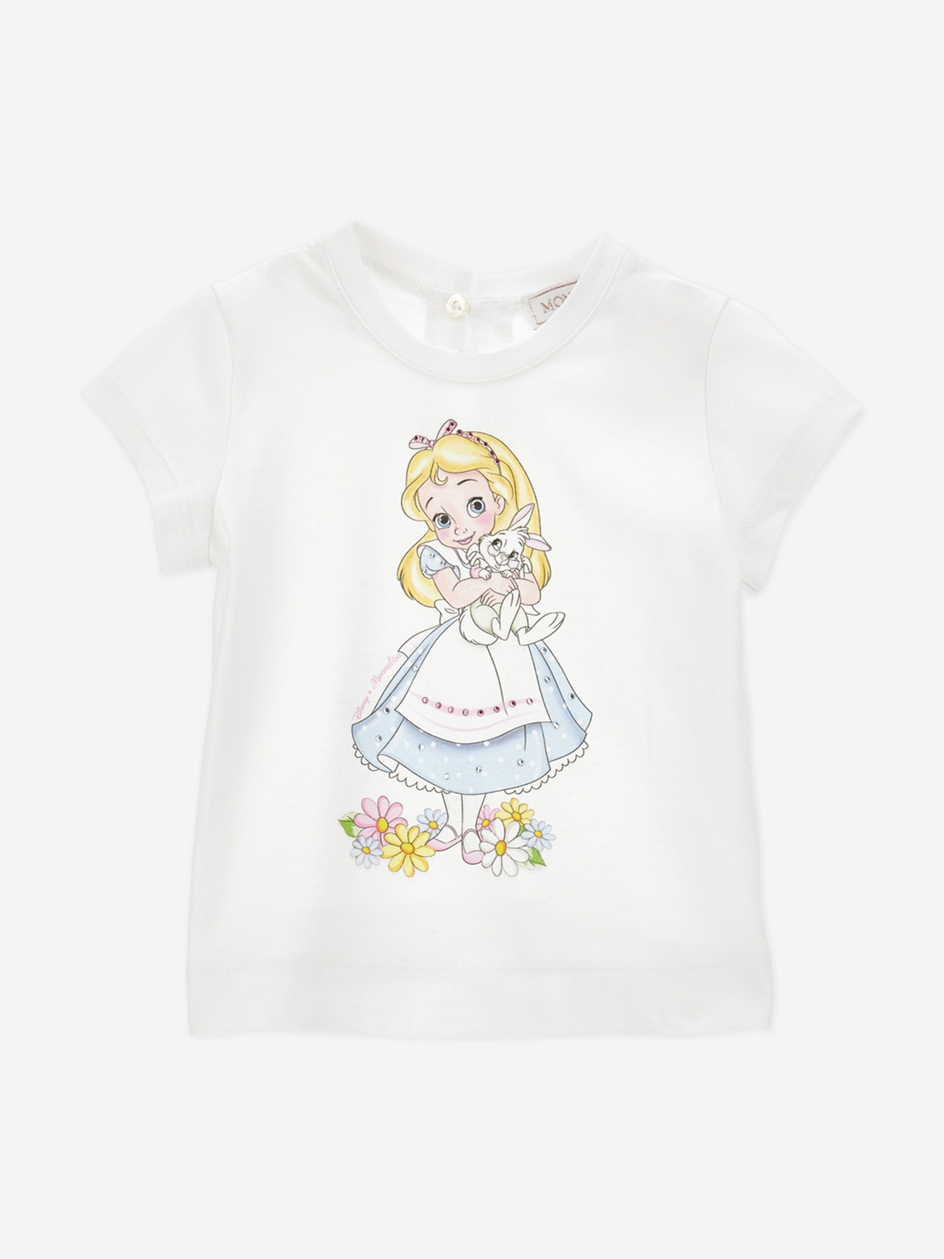 Adorable Baby Girls Alice in Wonderland White T-Shirt - Perfect for Dress-Up, Birthday Parties & Everyday Play