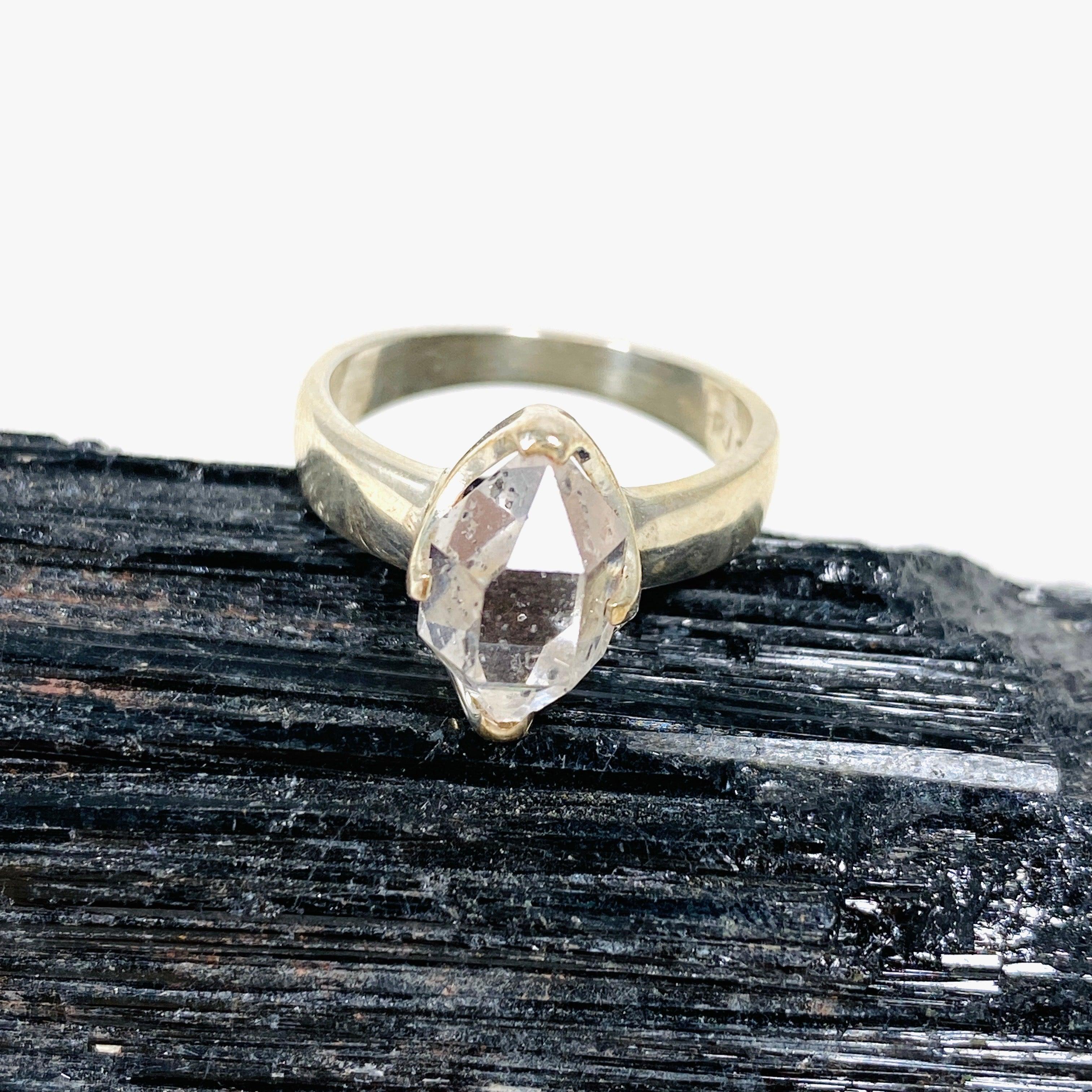 Diamond Quartz Ring for Women Size 6 - Elegant Wedding Engagement Promise Band - PRGJ290 | Perfect for Anniversary, Valentine's Day & Special Occasions