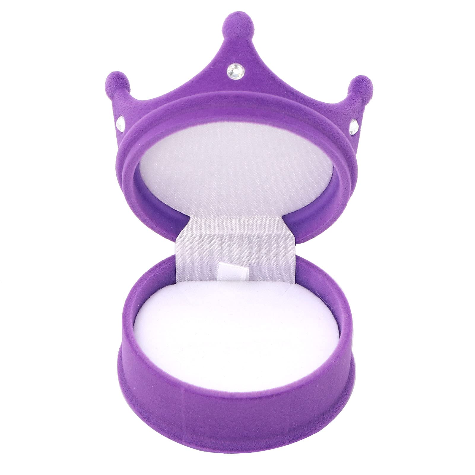 Elegant Purple Ring Jewelry Box with Soft Flocking - Vintage Style Necklace & Earrings Storage Case - Perfect for Proposal, Wedding & Gift Giving - Personalized Engraving Available