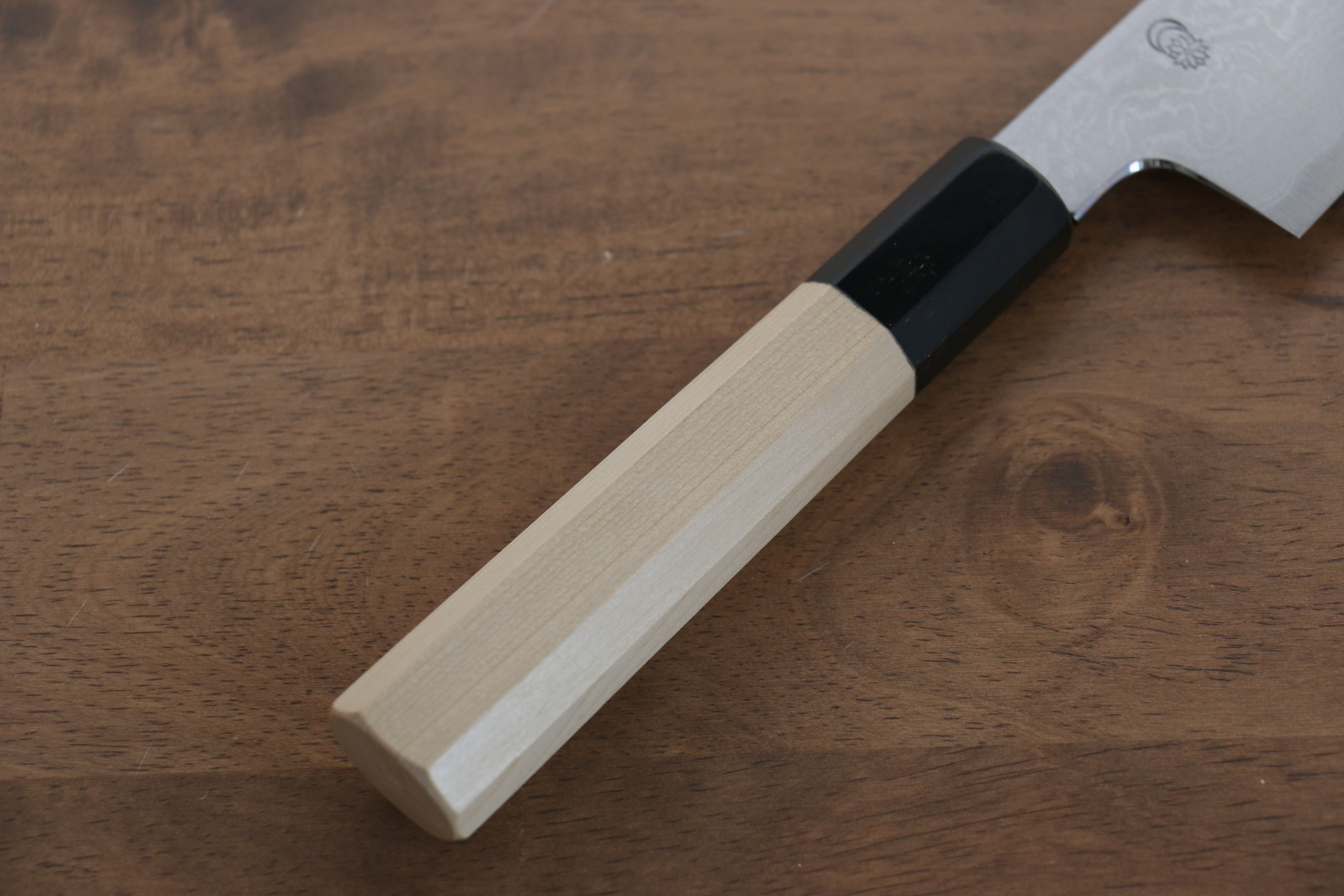 Premium Kikuzuki Blue Steel No.1 Damascus Kiritsuke Gyuto Knife 210mm - Japanese Chef Knife with Magnolia Wood Handle - Perfect for Sushi, Sashimi & Precision Cutting