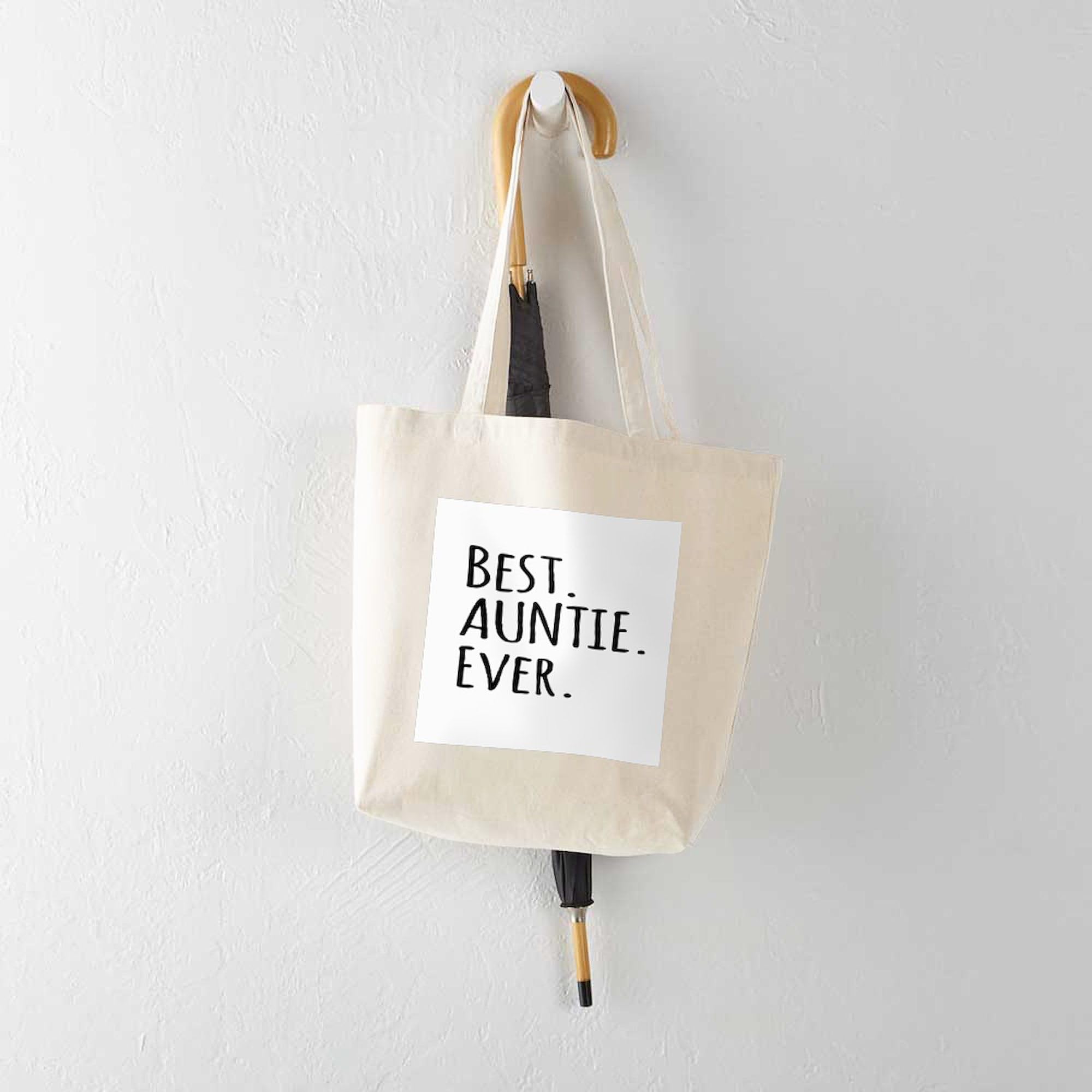 Best Auntie Ever Tote Bag - Natural Canvas Reusable Shopping Bag for Women | Perfect Gift for Aunts, Grocery Shopping & Beach Outings