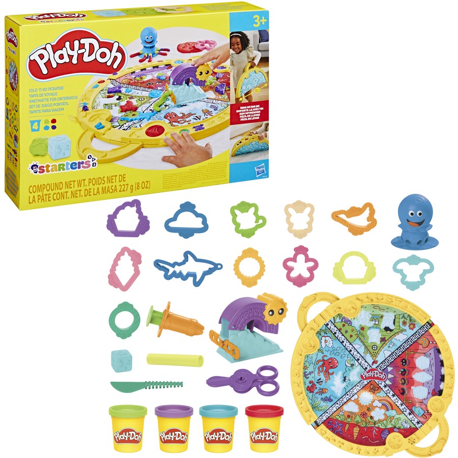 Play Doh Fold N' Go Playmat - Portable Kids Art & Creativity Activity Set for Travel, Home & Classroom - Non-Toxic Modeling Clay Dough Mat for Toddlers & Preschoolers