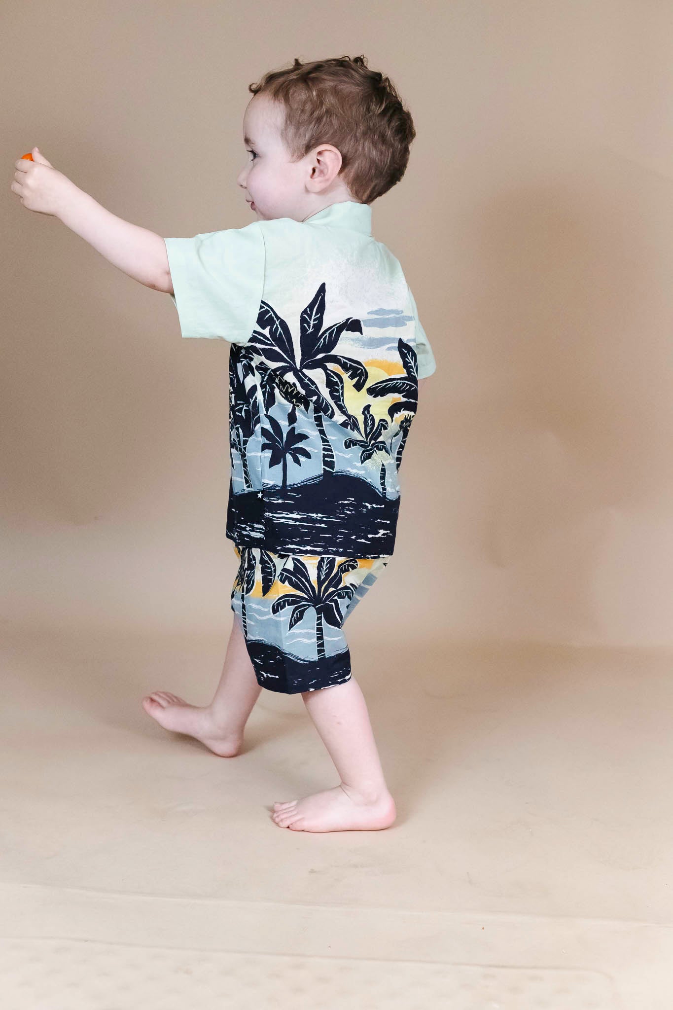 Eyou Babynanas Soft Cotton Palm Print Shirt for Toddler Boys - Comfortable & Stylish for Playdates, Outings, and Family Photos