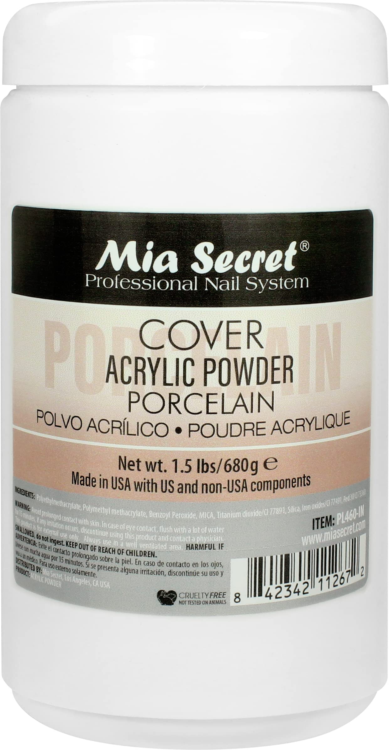 Mia Secret Cover Porcelain Acrylic Powder - 1.5 lbs for Nail Art, Extensions & Manicures | Professional Salon & DIY Home Use