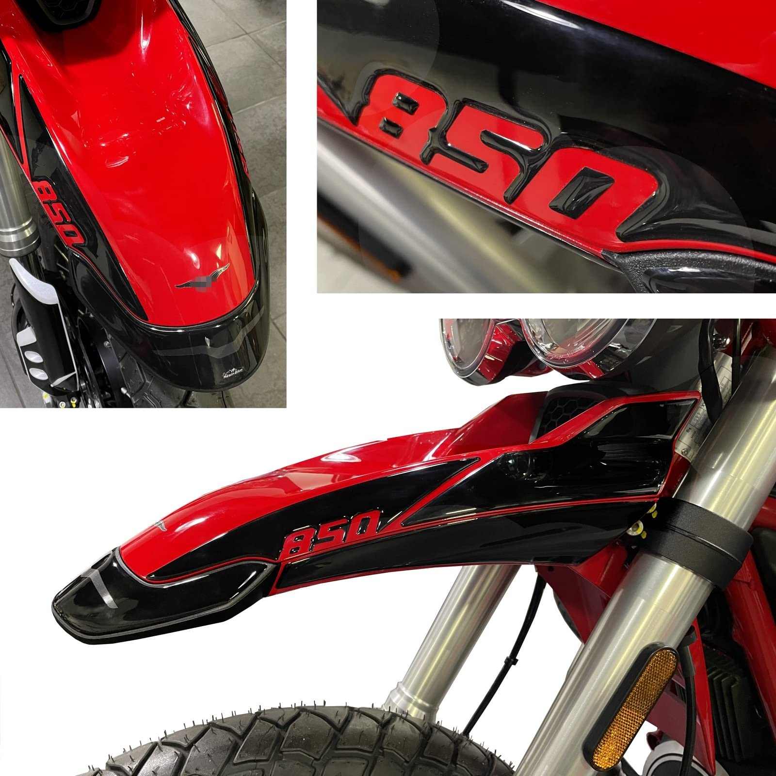 Premium 3D Motorcycle Stickers for Moto Guzzi V85 TT (2021-2022) - Italian-Made Resin Decals for Front Fender Protection Against Scratches & Impact | Ideal for Adventure Riding & Off-Road Motorcycle Customization