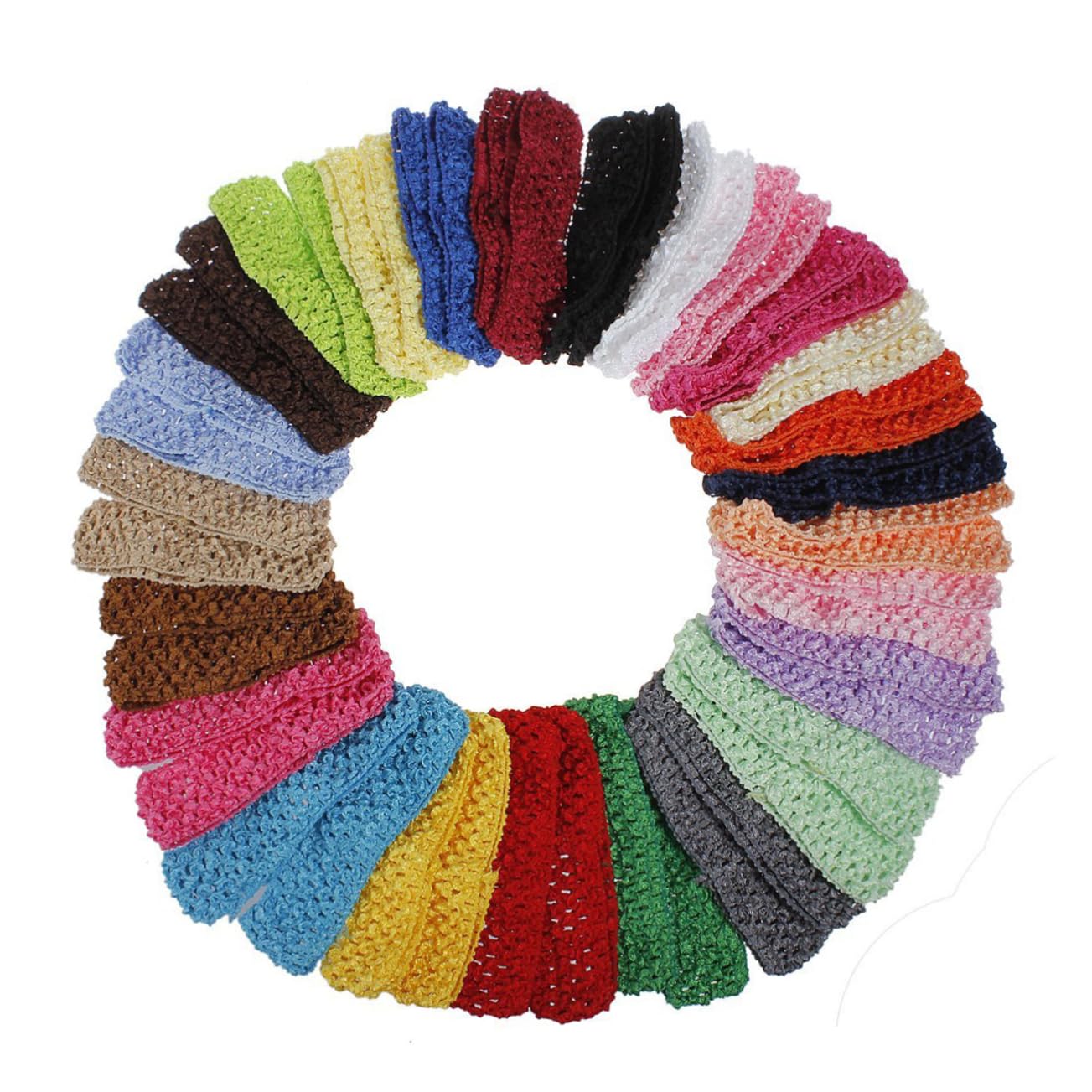 VICASKY 150 Pcs Crochet Hair Bands for Girls - Soft Knit Elastic Headbands for Women & Teens - Perfect for School, Sports, and Everyday Styling