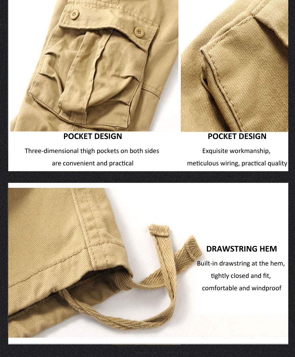 Lilychan Men's Lightweight Cargo Pants - Tactical Hiking & Work Pants with 6 Pockets, Army Combat & Casual Outdoor Pants for Hiking, Camping, and Daily Wear
