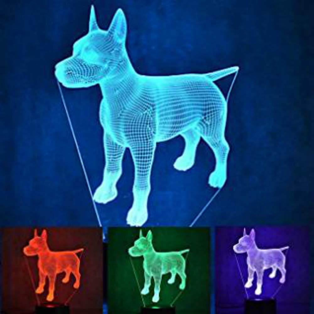 3D Sharpei Dog Night Light - 7 Color Changing LED Table Lamp with Optical Illusion Effect | Perfect for Kids Room, Nursery, Christmas Decor, Birthday Gift & Home Decoration
