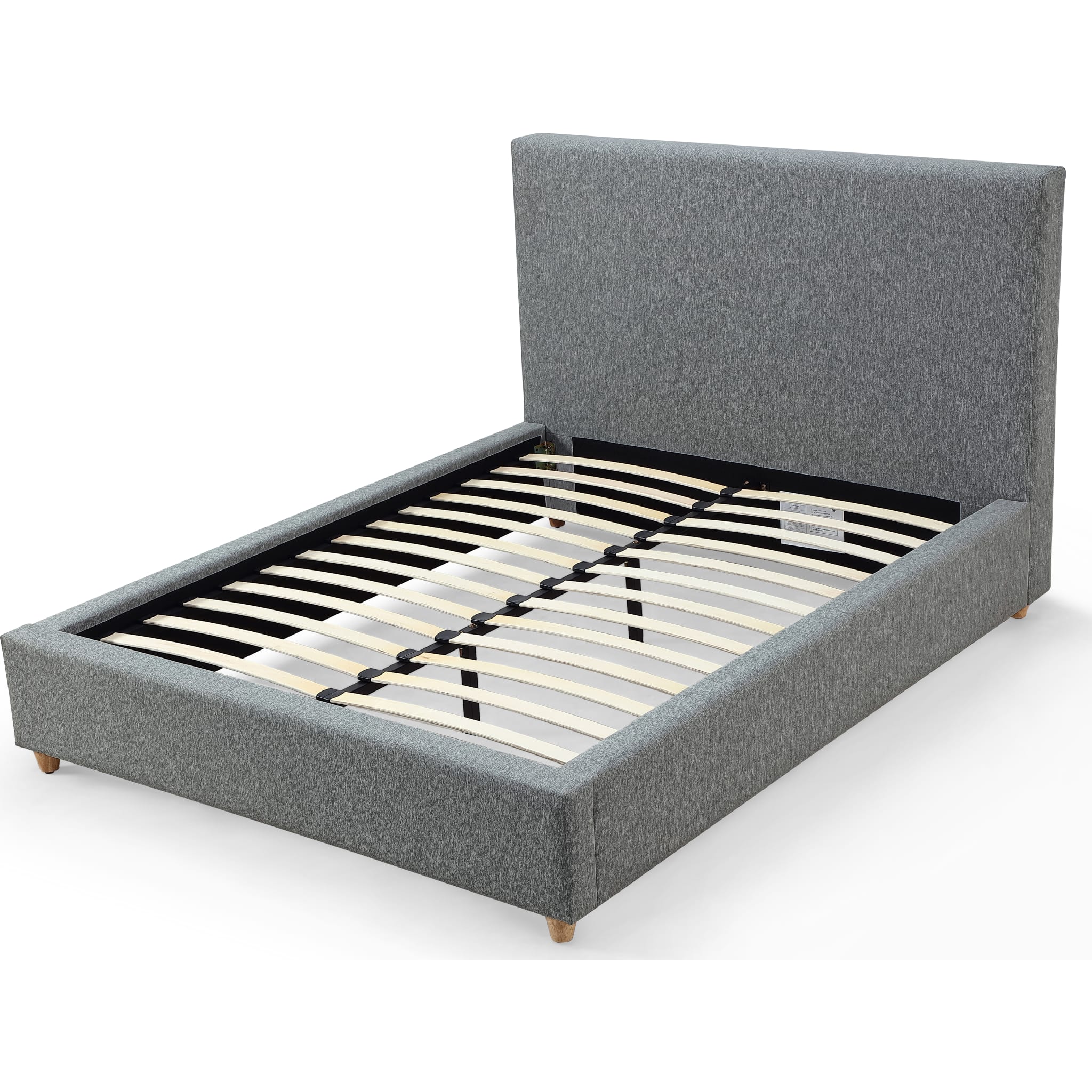 Olivia Upholstered Platform Bed Frame - Pewter Gray Queen Size, Modern Bedroom Furniture for Adults, Perfect for Master Bedrooms & Guest Rooms