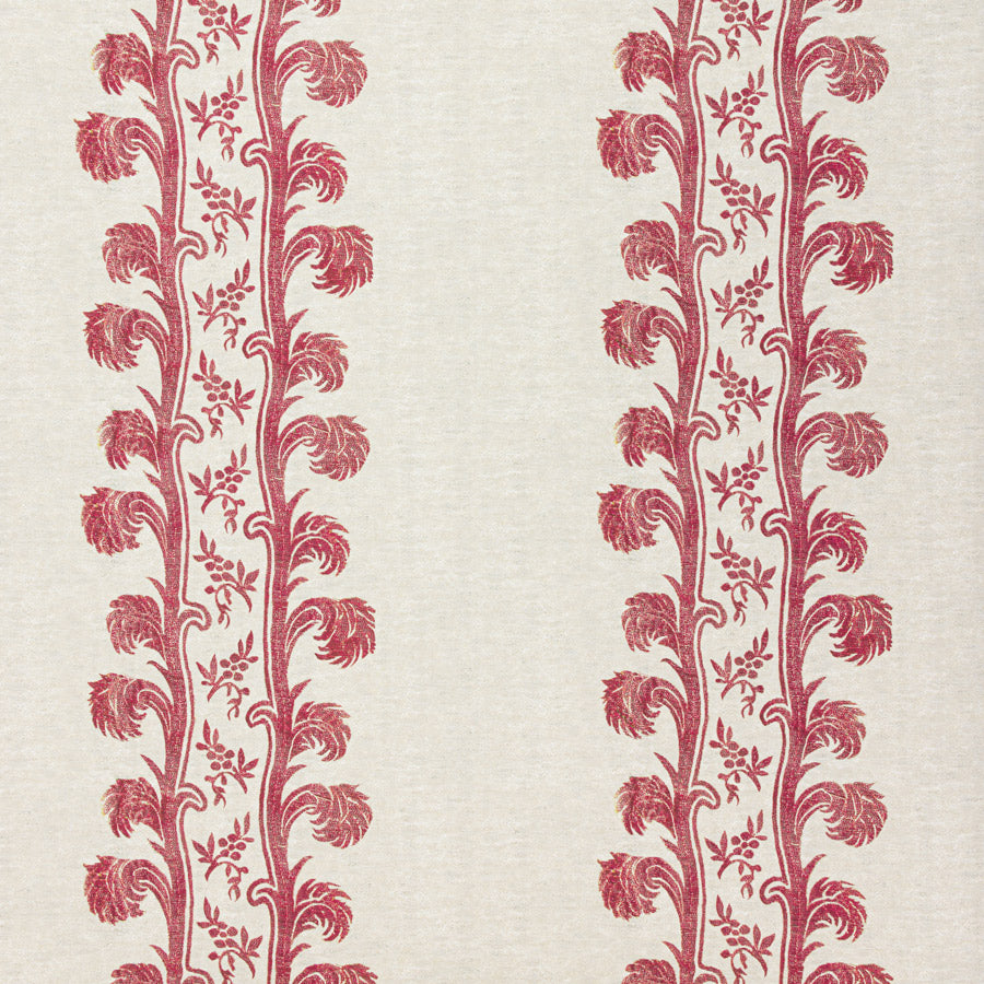 Plume Stripe Wallpaper - Sutton Red Patterned Wall Covering for Living Room, Bedroom & Home Decor