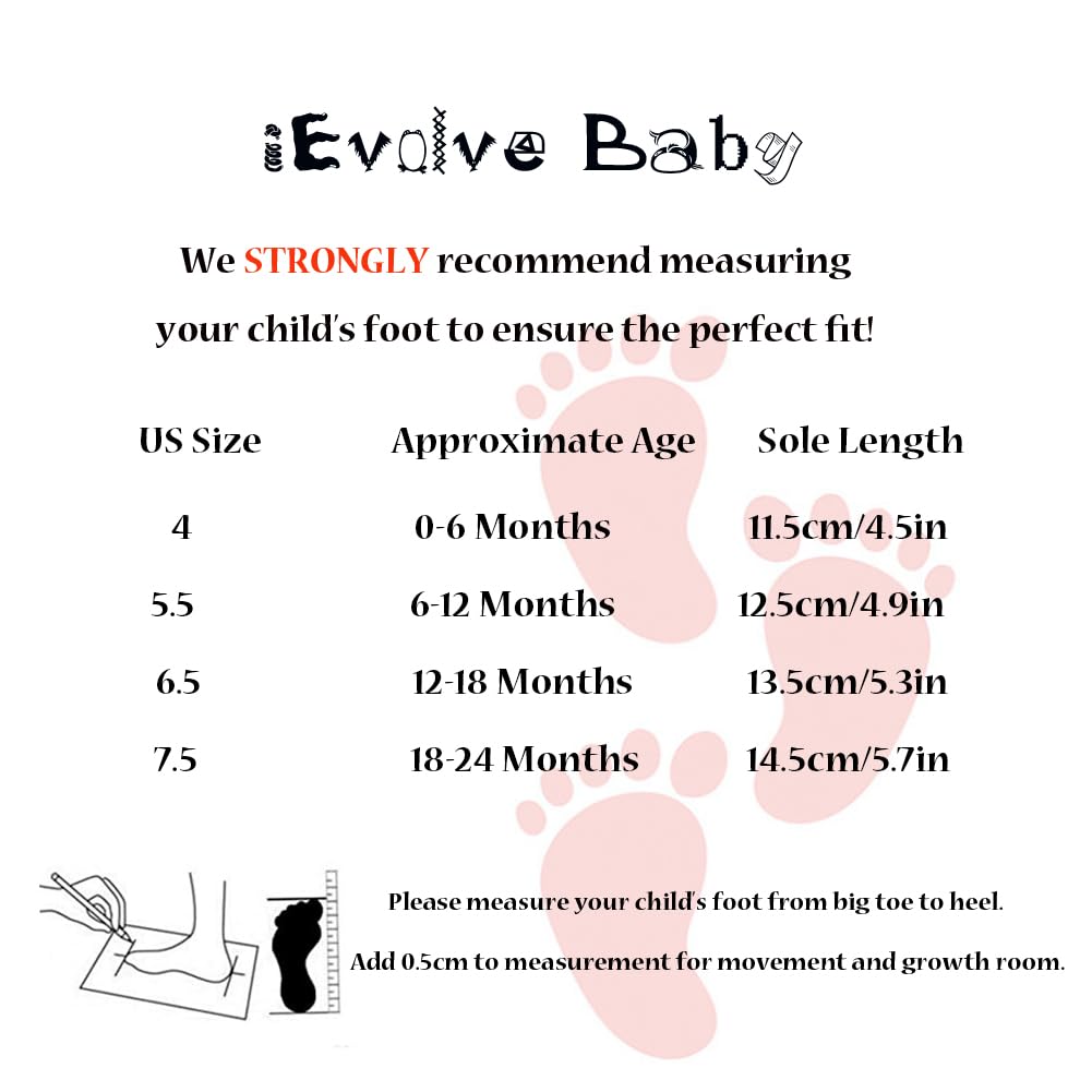 iEvolve Baby Girls & Boys Soft Sole First Walker Shoes - Non-Slip Toddler Moccasins for 6-24 Months | Perfect for Indoor Play, Learning to Walk & Special Occasions