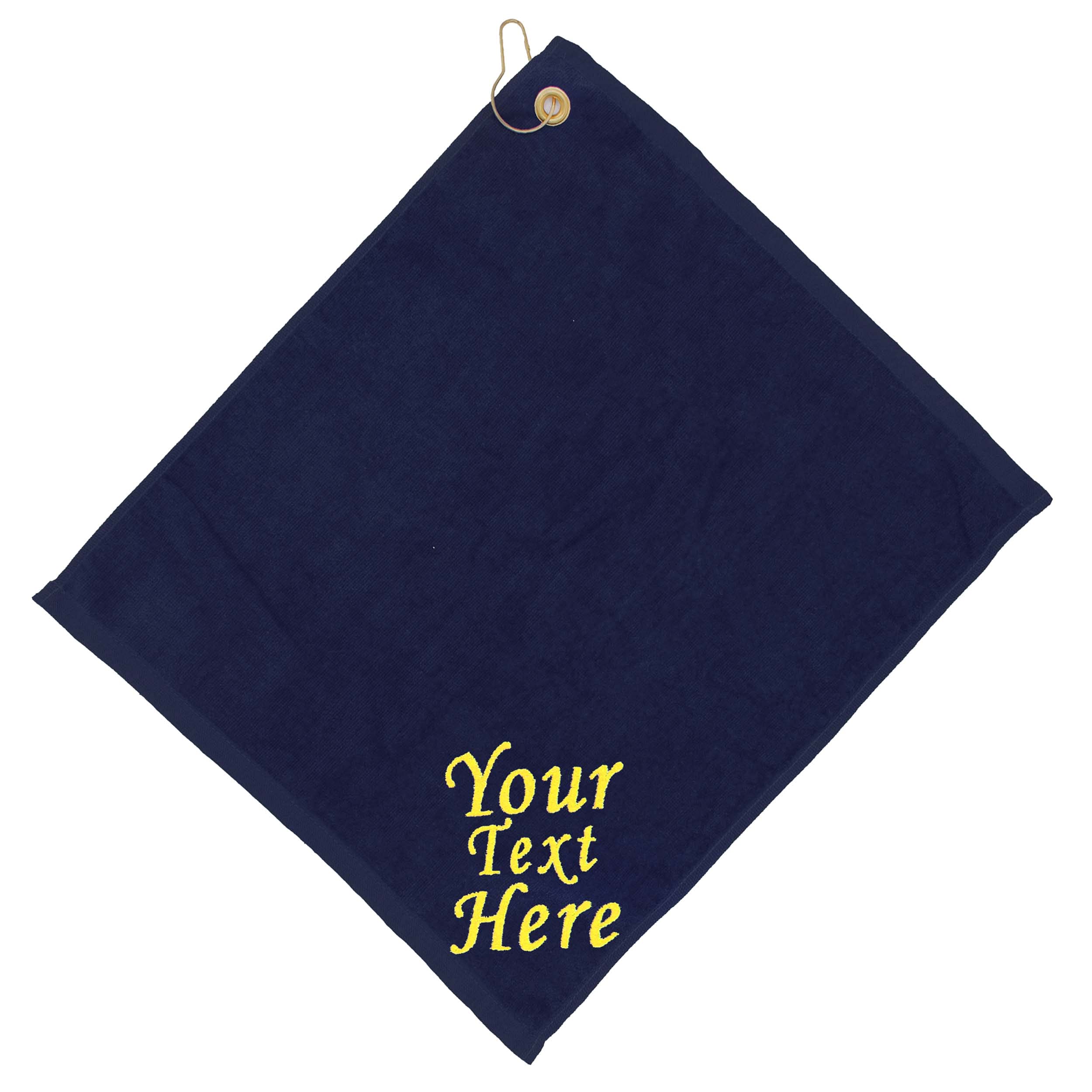 Custom Embroidered Golf Towel - Personalized Golf Accessories Gift for Men & Women - Premium Absorbent Microfiber - Navy Blue - Perfect for Golf Courses, Tournaments & Sports Events