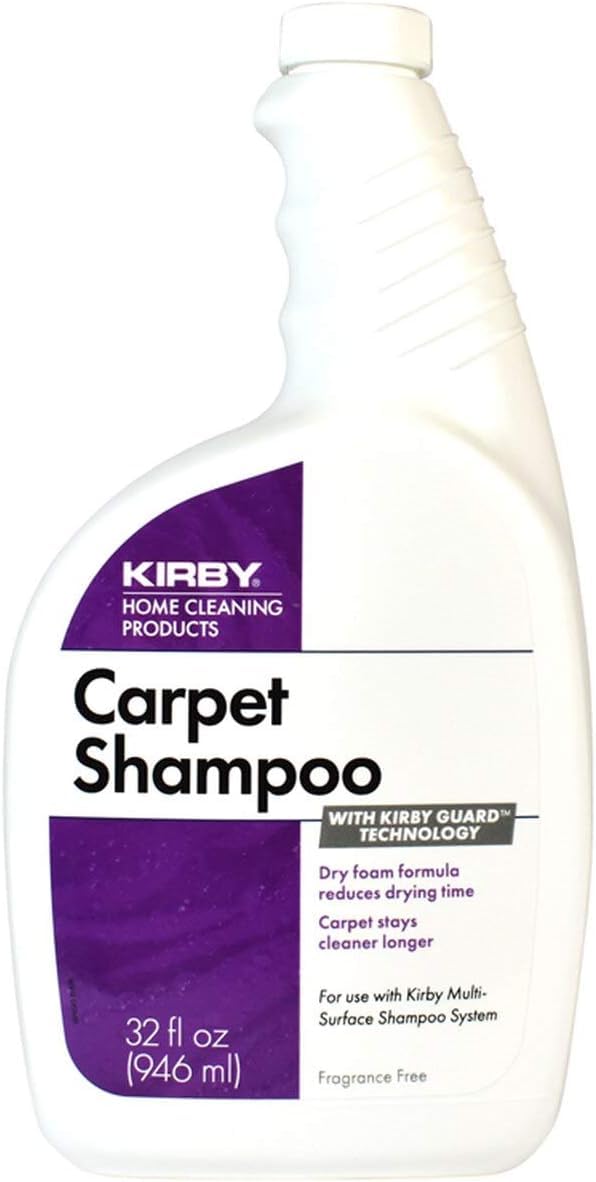 Kirby Genuine Unscented Foaming Carpet Shampoo - 32oz (Part #252703) | Deep Cleaning Solution for Carpets, Rugs & Upholstery | Safe for Pets & Kids