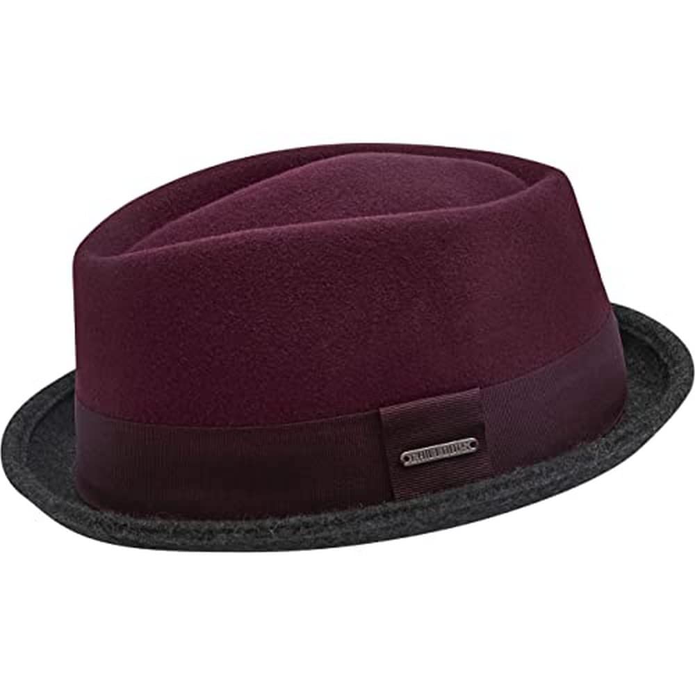 CHILLOUTS Men's Wool Felt Fedora Hat - Dark Brown/Gray - Classic Vintage Style for Winter & Outdoor Activities