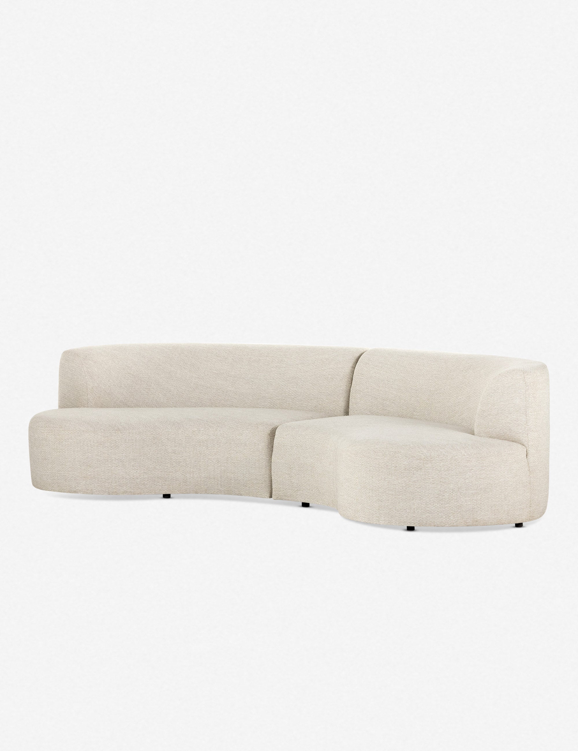 Diaz Indoor Outdoor Curved Sectional Sofa Set - Modern L-Shaped Couch for Living Room, Patio & Backyard - Water-Resistant & Durable Furniture for Home Decor