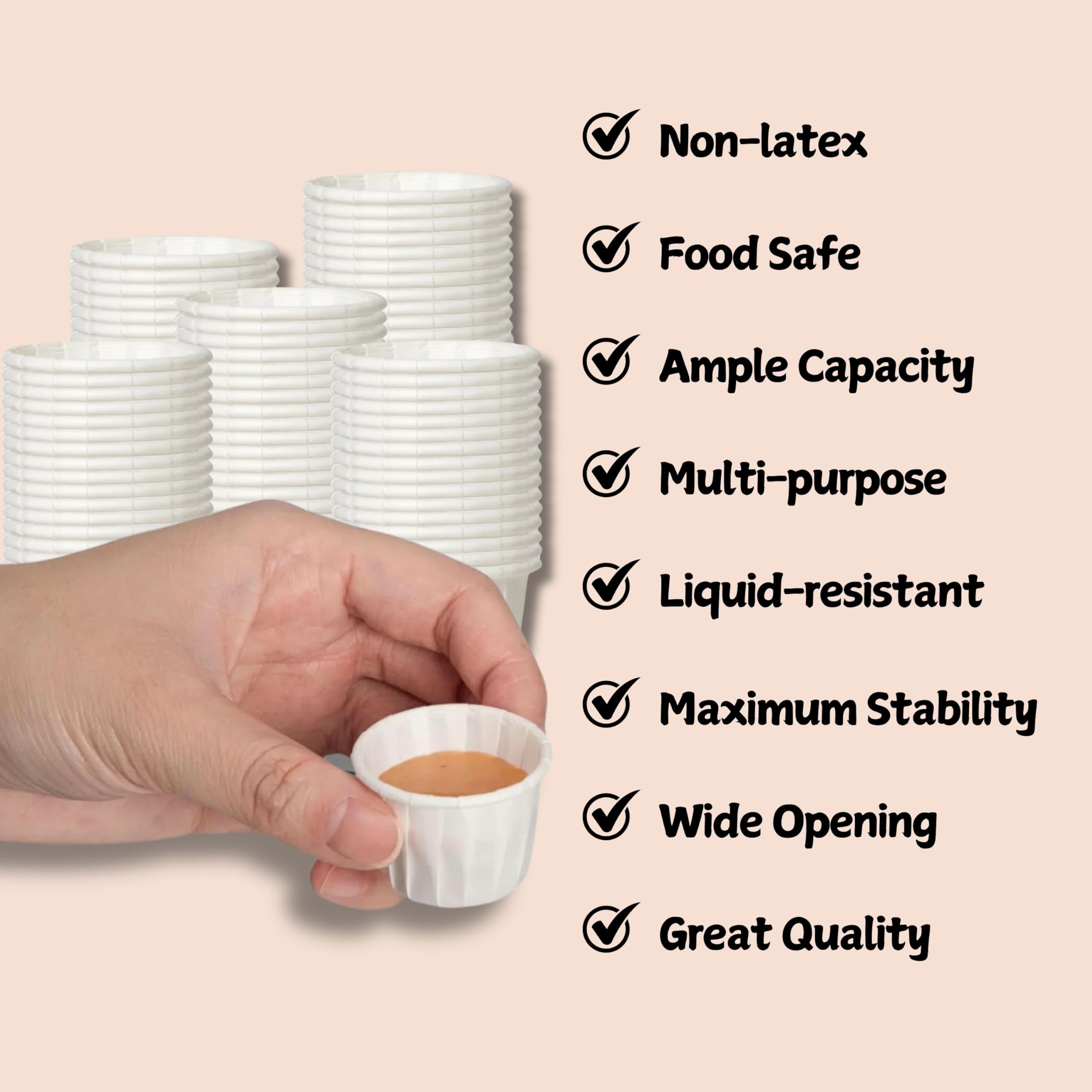 1 Oz Disposable Paper Souffle Cups (1000 Pack) - Perfect for Ketchup, Condiments, Medicine, Pill & Sample Containers - Ideal for Restaurants, Catering, Parties & Home Use