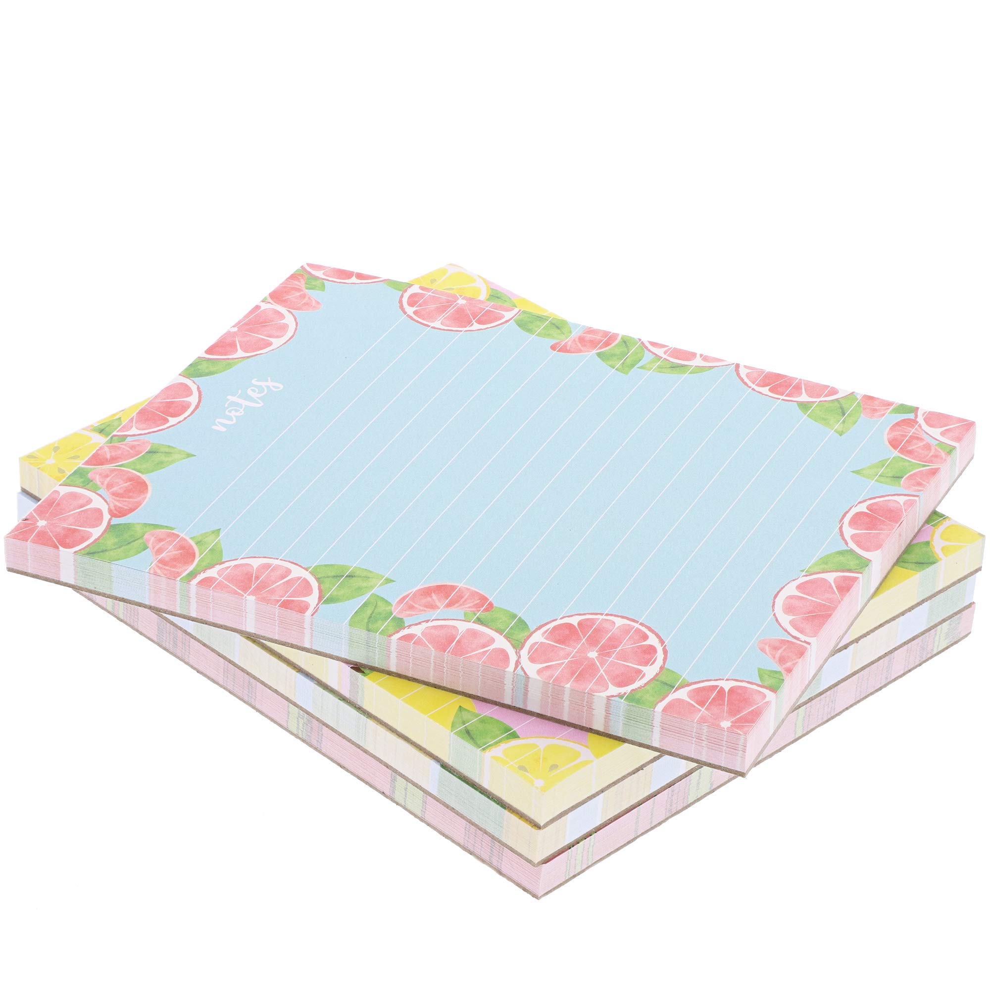 Paper Junkie Cute Fruit Design Notepads - 4.25 x 5.5 Inch Lined Memo Pads, To-Do List Notebooks, Pack of 4 - Perfect for Office Tasks, School Notes & Grocery Lists