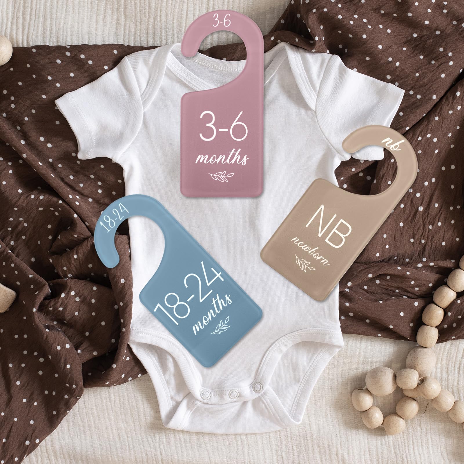Whaline 8-Piece Boho Baby Clothes Hangers & Closet Organizers - 6.7 x 3 Inch Acrylic Dividers for Nursery, Baby Wardrobe & Kids Room Organization - Perfect for Newborn Clothing Storage & Nursery Decor