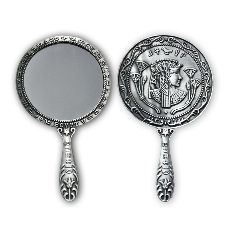Vintage Egyptian Style Handheld Mirror - Elegant Decorative Makeup Mirror for Vanity, Dressing Table & Home Décor - Perfect for Bridal, Bedroom & Bathroom Use