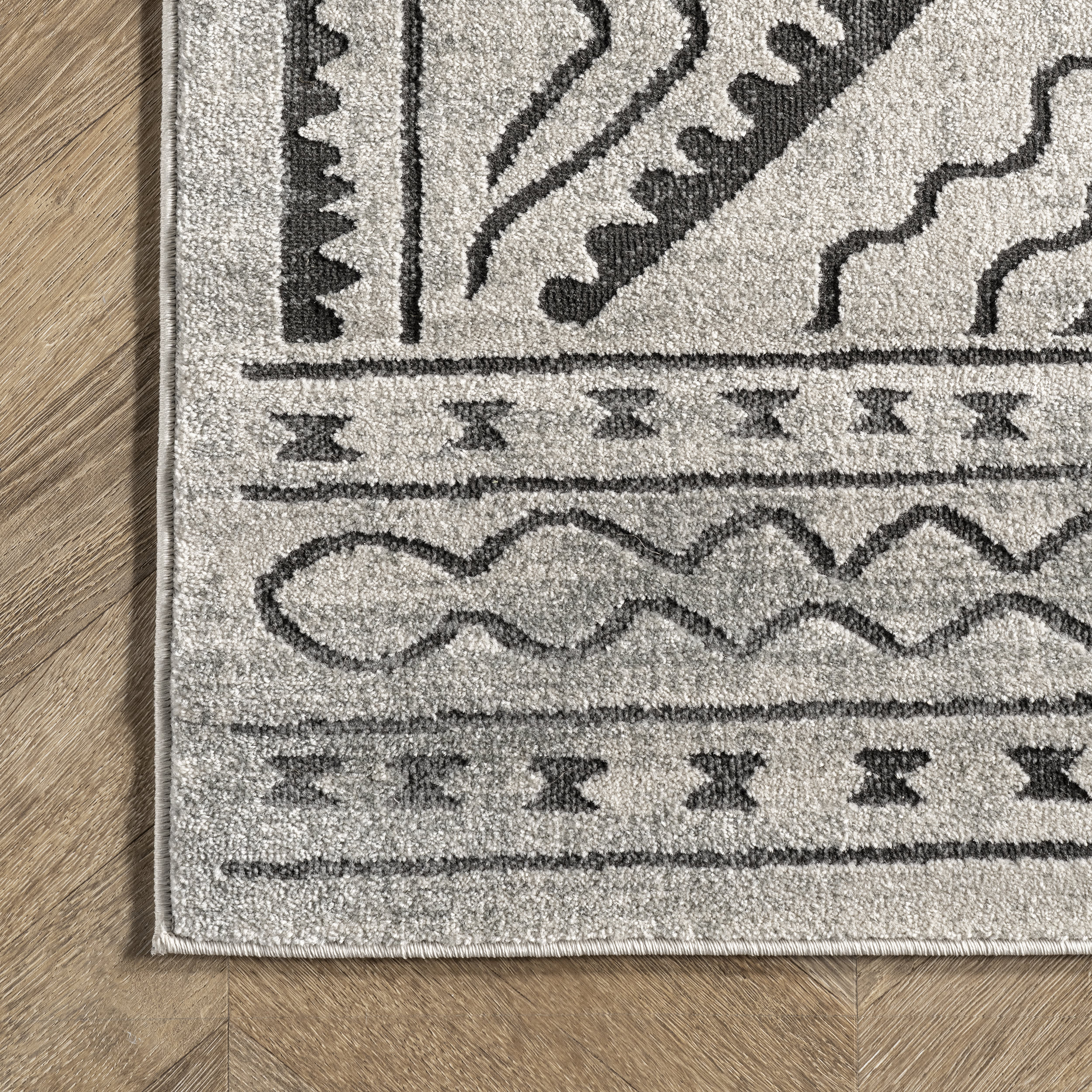 Bordered Trellis Rug Ivory - Elegant Non-Slip Area Rug for Living Room, Bedroom, or Dining Room Decor