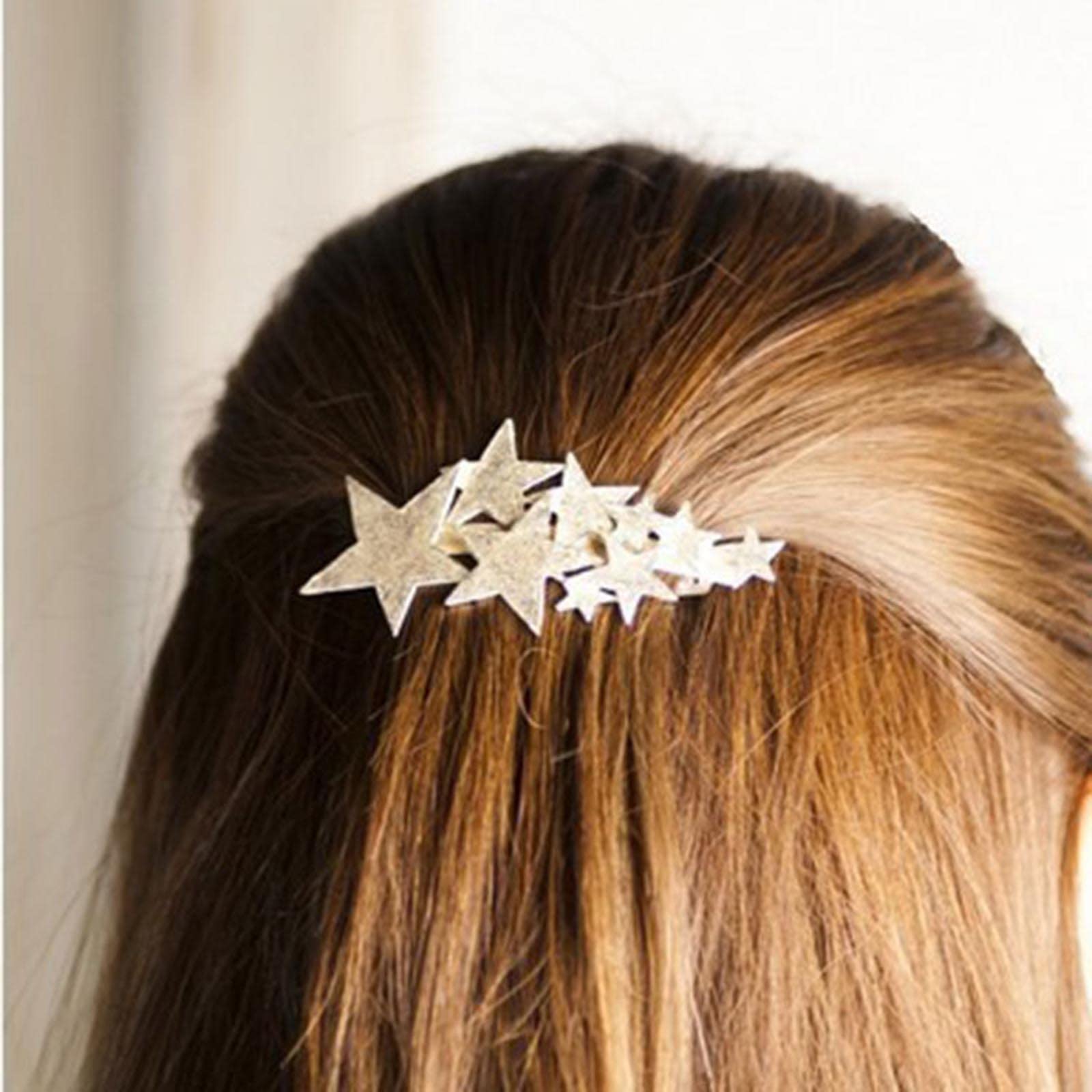 Vintage Gold Star Hair Clips for Women & Girls - Decorative Metal Hair Barrettes & Pins - Perfect for Parties, Weddings & Everyday Styling