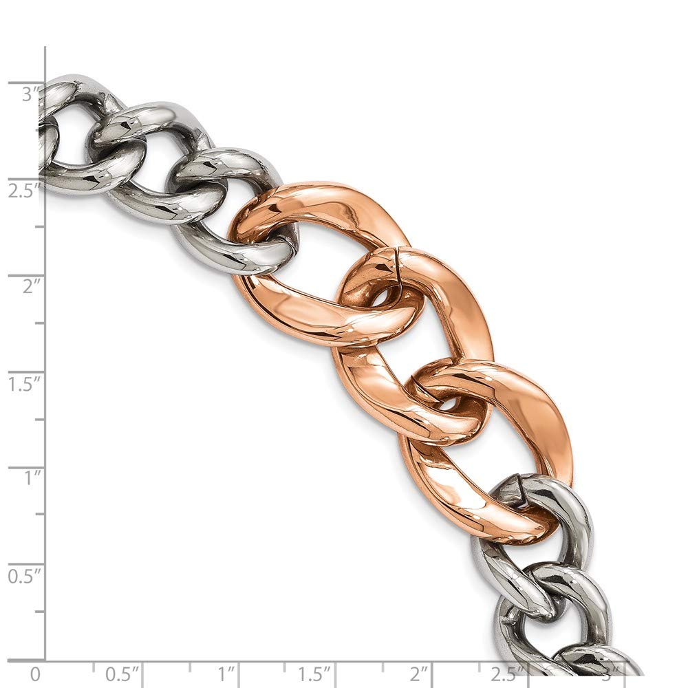 Stainless Steel Rose Gold IP Plated 7.5 Inch Bracelet for Women - Elegant Fashion Jewelry Gift for Anniversary, Valentine's Day & Special Occasions