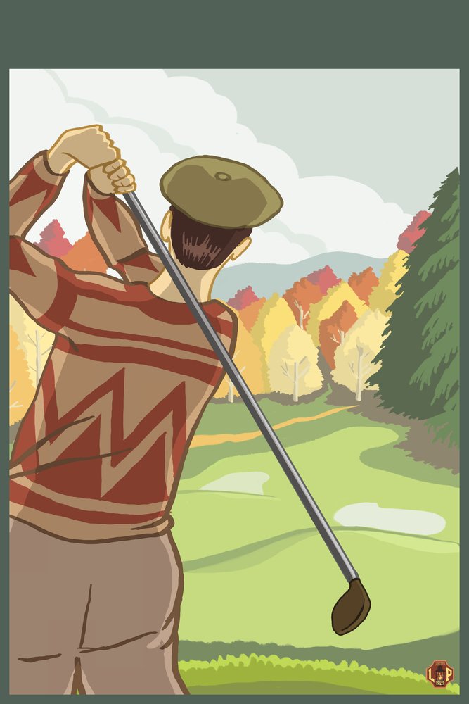 9x12 Golf Wall Art Print - Modern Home Decor for Living Room, Office & Man Cave - Perfect Gift for Golf Lovers