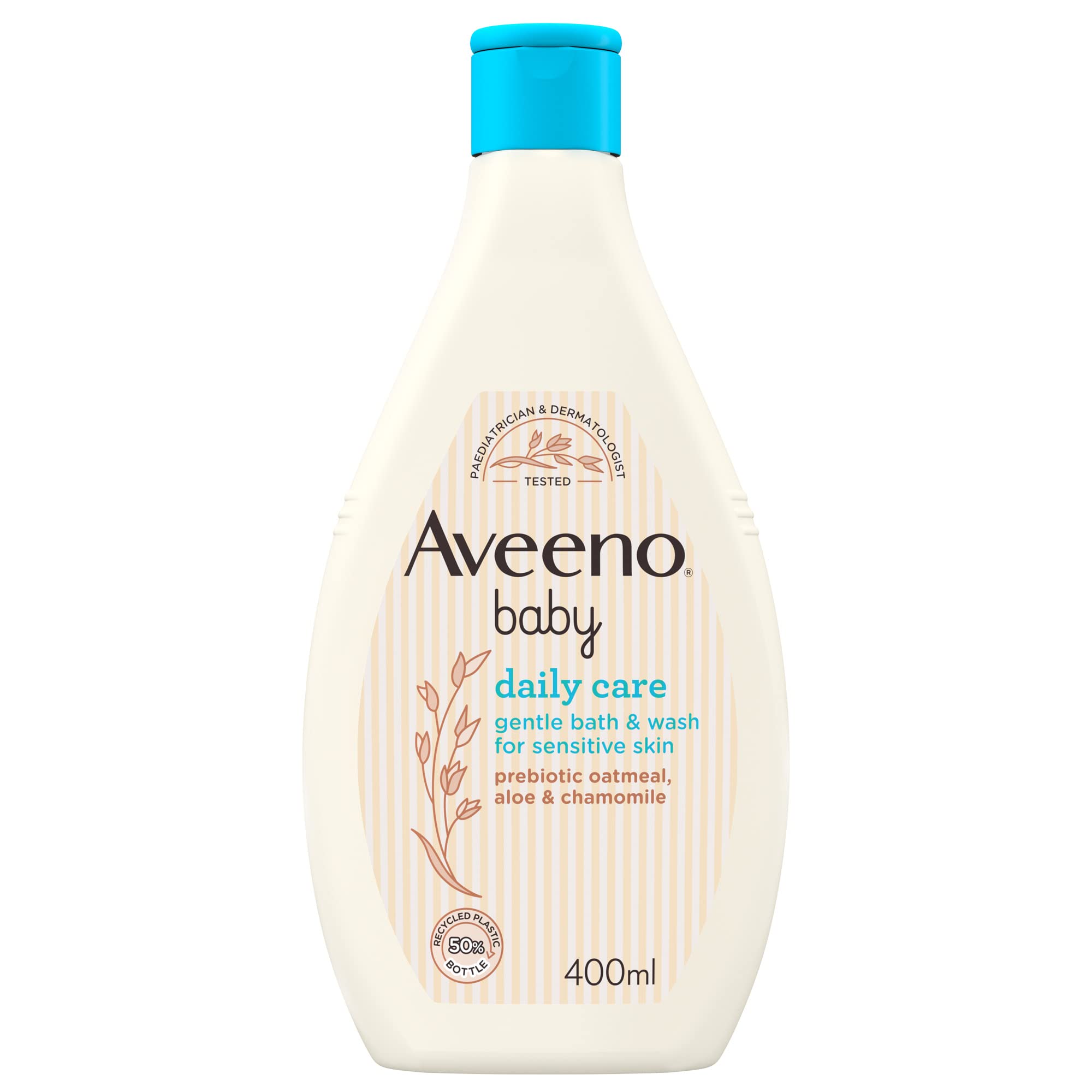 AVEENO Baby Daily Moisturizing Hair & Body Wash 400ml - Gentle Tear-Free Bath & Wash for Newborns & Sensitive Skin - Pack of 1 (Packaging May Vary) - Perfect for Daily Baby Bath Time & Nursery Care Routine