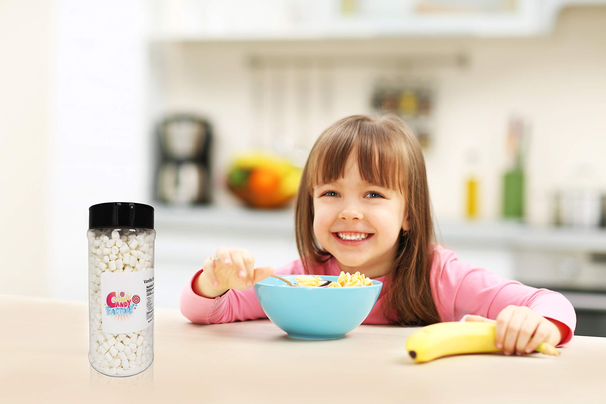 Sarah's Candy Factory Dehydrated Marshmallows Bits - Vanilla Flavored Mini Marshmallows in Resealable Jar for Baking, Hot Cocoa & Dessert Toppings