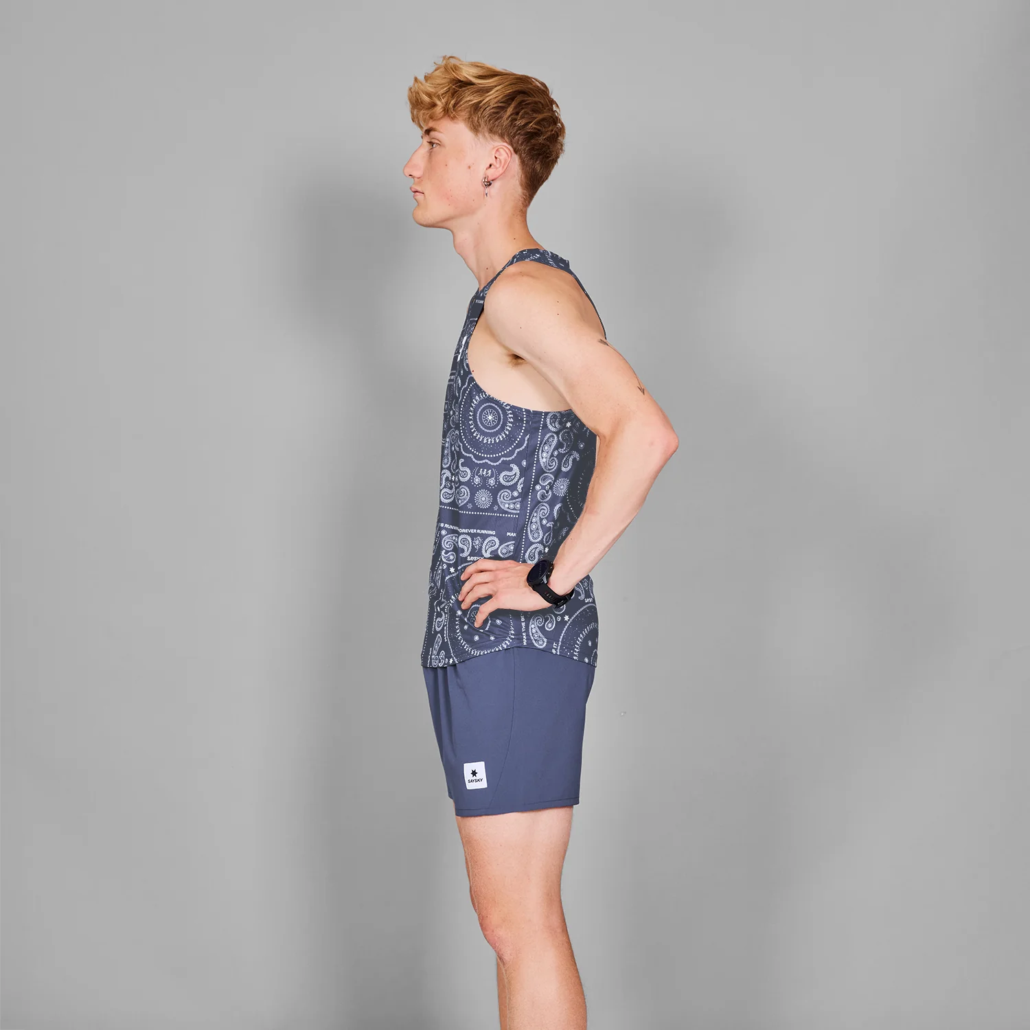 SAYSKY Men's Paisley Print Combat Singlet - Breathable Workout Tank Top for Gym, MMA & Streetwear (Style 1020) | Perfect for Training, Fitness & Casual Wear
