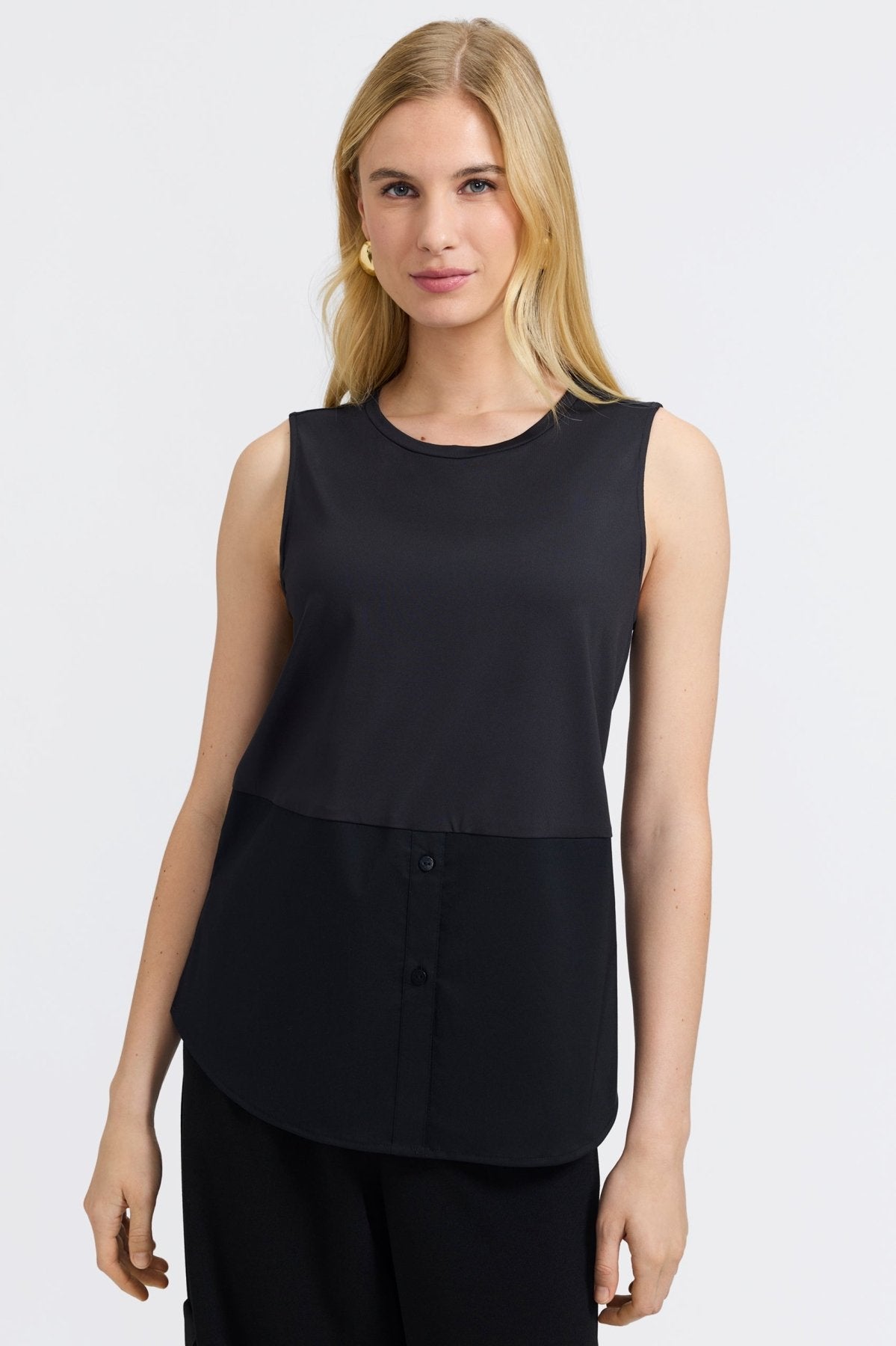 Jesse Knit Woven Crew Neck Sleeveless Layering Tank Top for Women - Perfect for Summer Outfits, Beach Wear and Casual Layering