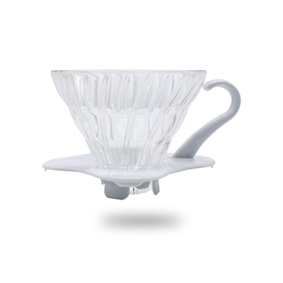 Hario V60 Glass Coffee Dripper Size 01 - White Ceramic Pour Over Brewer for Specialty Coffee at Home, Office & Camping