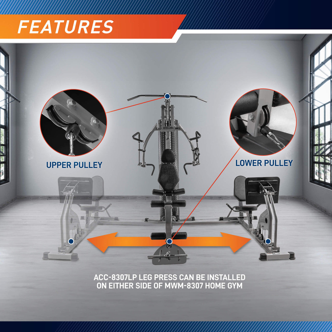 Marcy 150 LB. Home Gym System with Rowing Machine - MWM 8307 | Strength Training Equipment for Full Body Workout at Home | Perfect for Small Spaces & Home Fitness