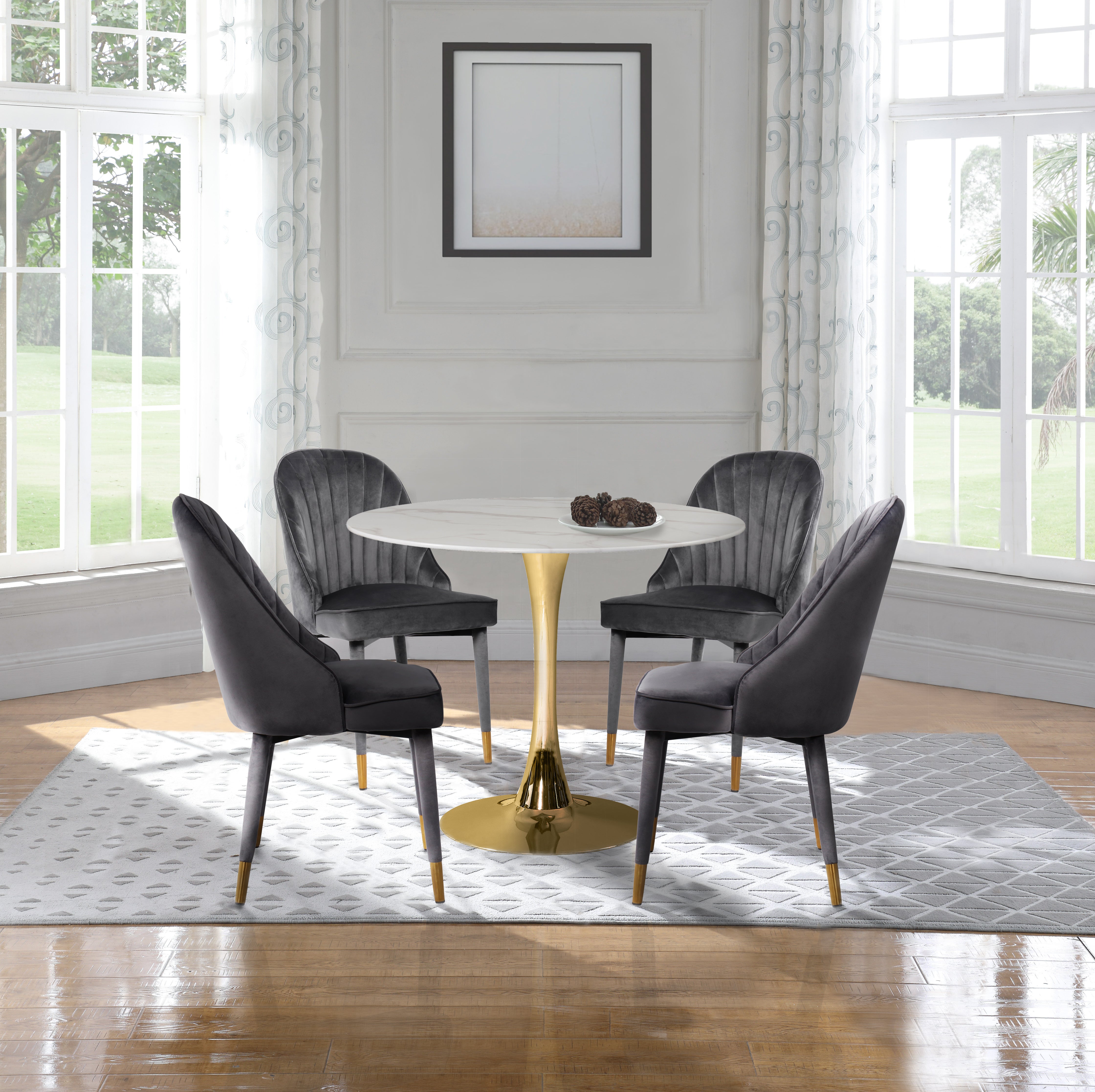 Luxury Belle Velvet Dining Chairs - Soft Upholstered Modern Accent Chairs for Dining Room, Kitchen, or Office - Elegant Home Decor & Comfortable Seating Solution
