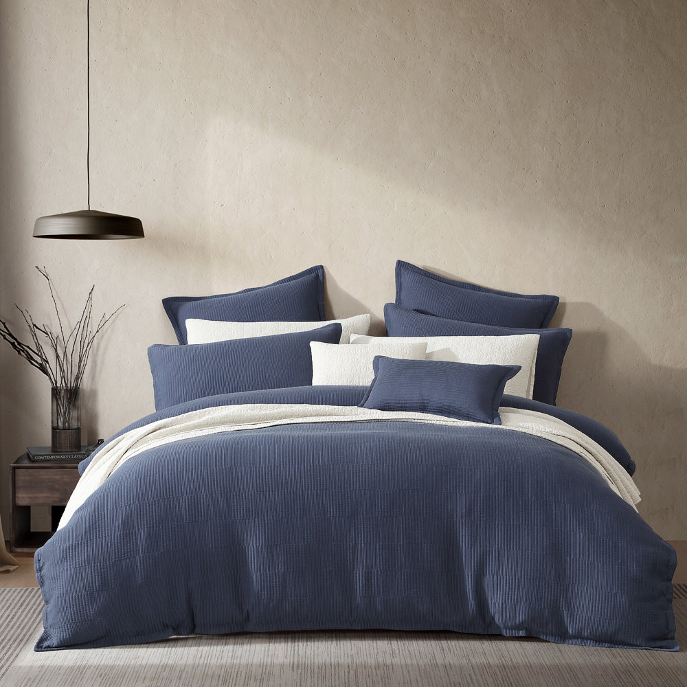 Premium Caspian Indigo Quilt Cover Set - King Size Bedding with Soft Cotton Fabric for Luxurious Sleep | Perfect for Master Bedrooms, Guest Rooms & Hotel Decor