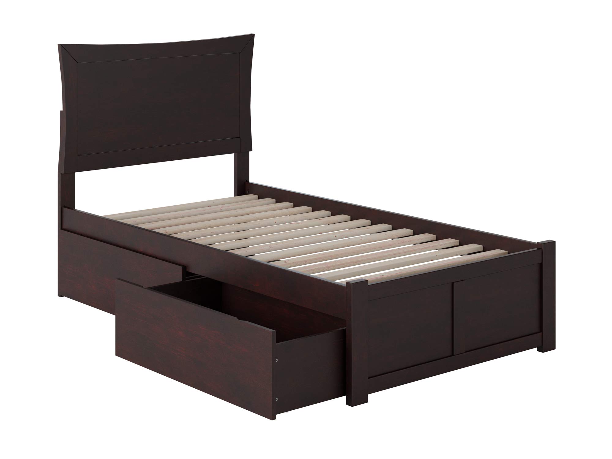 AFI Metro Platform Bed with Footboard, Storage Drawers & USB Charger - Modern Queen/King Size Bed Frame for Small Spaces, Bedroom Storage Solution with Convenient Charging Station