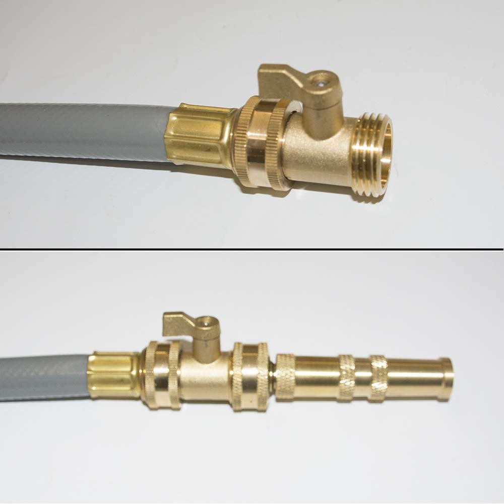 Heavy Duty Brass Shut Off Valve - 4 Pack Brass Water Hose Valve with On/Off Control for Garden, Outdoor Faucet & Irrigation System - Perfect for Lawn Care, Car Washing and Water Conservation