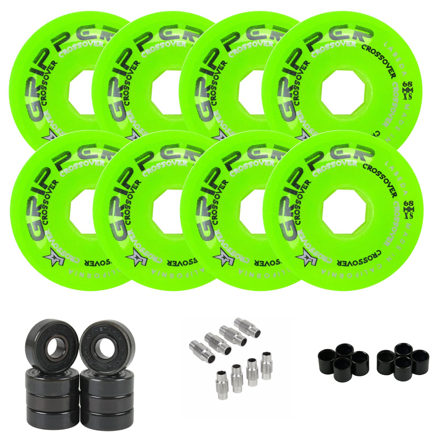 Labeda Gripper Roller Hockey Wheels with Hybrid Ceramic Bearings - Choose Your Color & Size for Indoor/Outdoor Skating Performance
