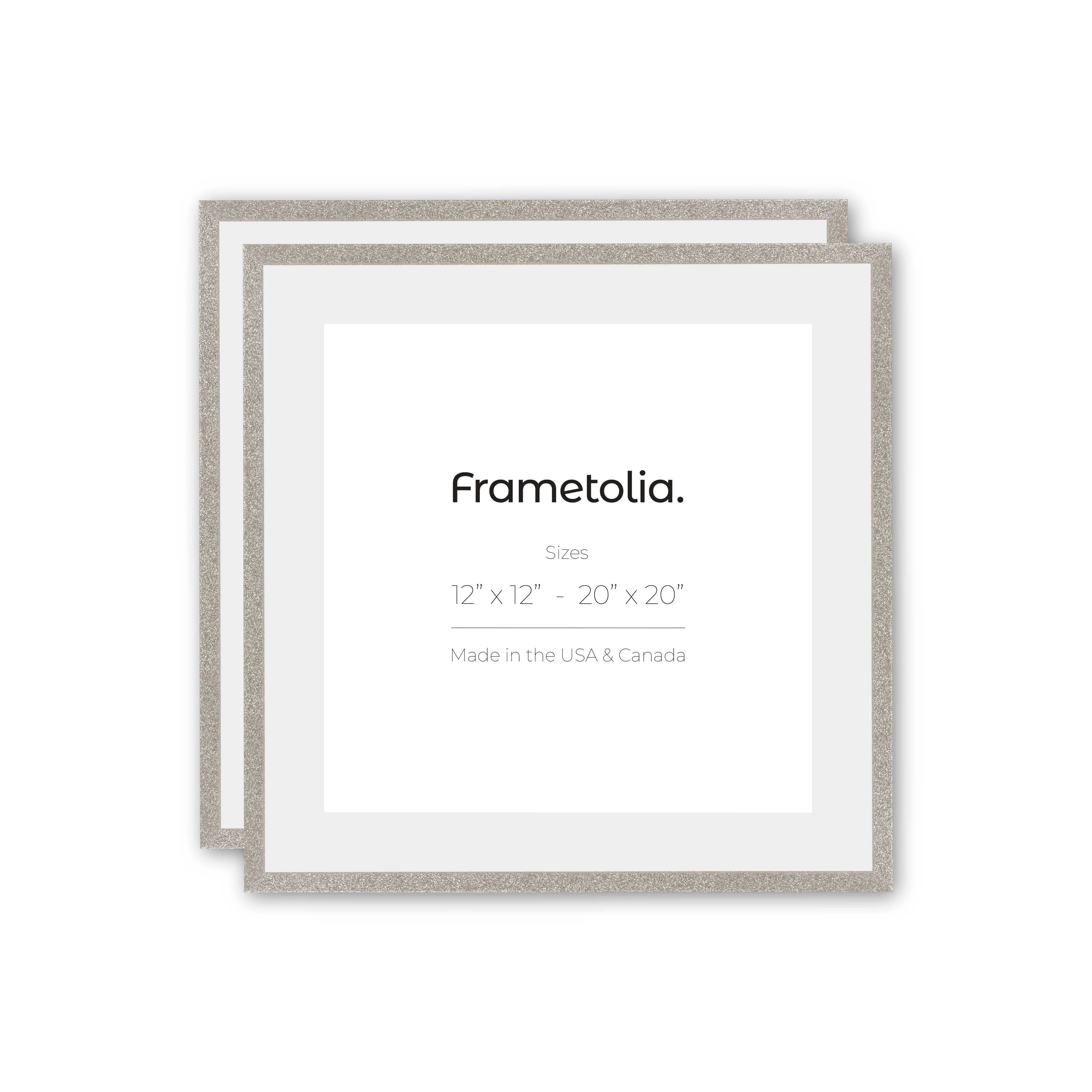 Diamond Dust Glitter Wall Frames - Set of 2, Elegant Photo Display for Home Decor, Perfect for Living Room, Bedroom & Wedding Decorations