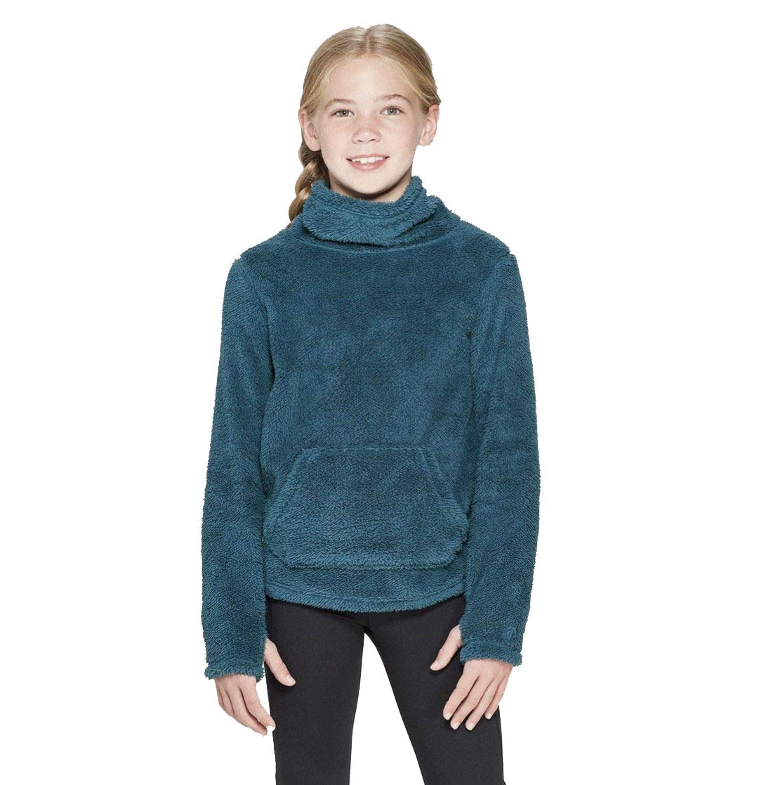 Champion C9 Girls' Fleece Funnel Neck Pullover Hoodie - Warm Winter Sweatshirt for Kids, Soft Athletic Wear for School & Play