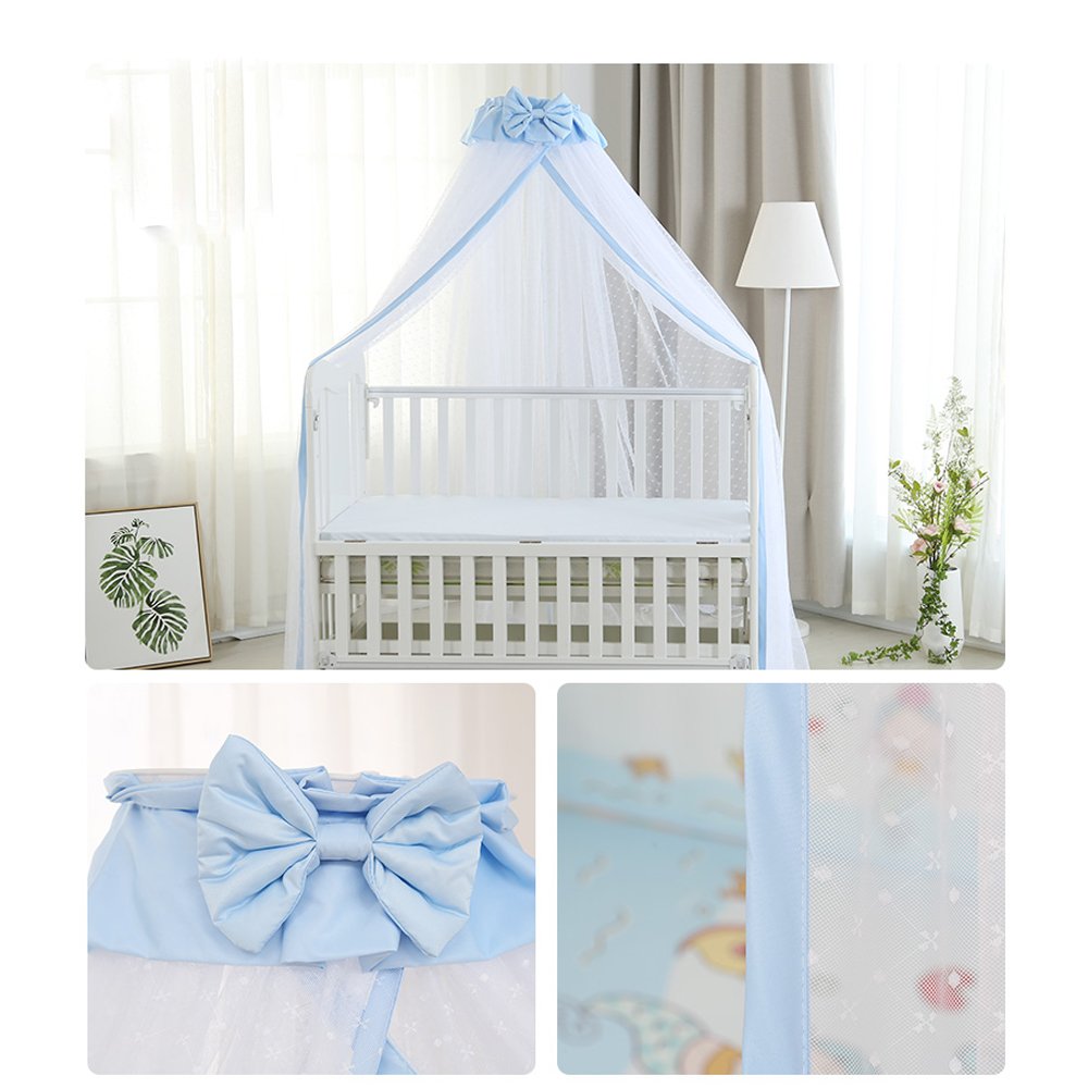 Breathable Crib Netting & Bed Canopy for Kids - Blue Mosquito Net for Baby Cribs & Toddler Beds | Nursery Decor & Bedroom Protection from Insects