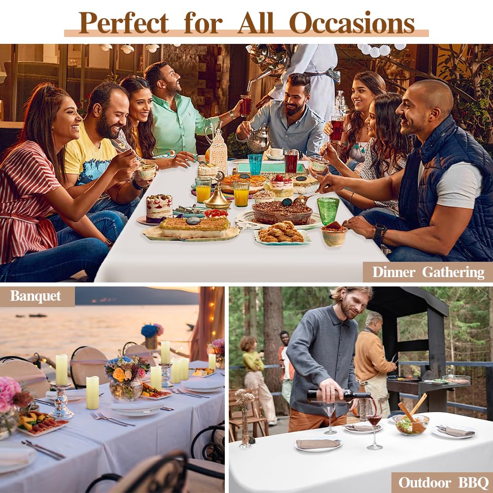 Premium Disposable Plastic Tablecloth 2-Pack - 54