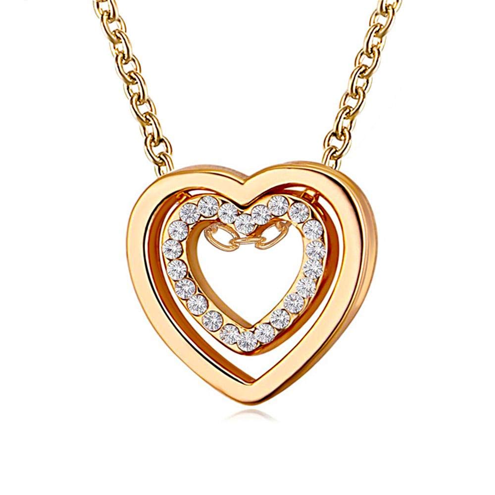 Double Heart Pendant Necklace - Forever Love Infinity Heart Shaped Layered Jewelry for Women, Romantic Gift for Mother's Day, Anniversary or Valentine's Day | Perfect for Date Nights, Weddings & Special Occasions