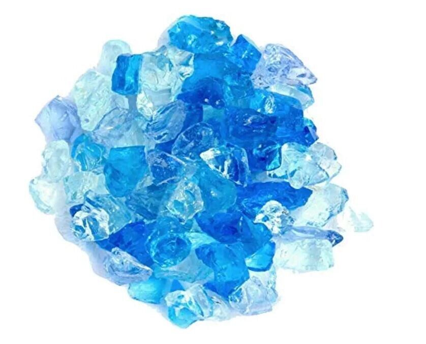 Hiland RGLASS BB Pit Fire Glass - Bahama Blend Extreme Temperature Resistant - 10 Pounds for Fire Pits, Outdoor Fireplaces, and Landscaping