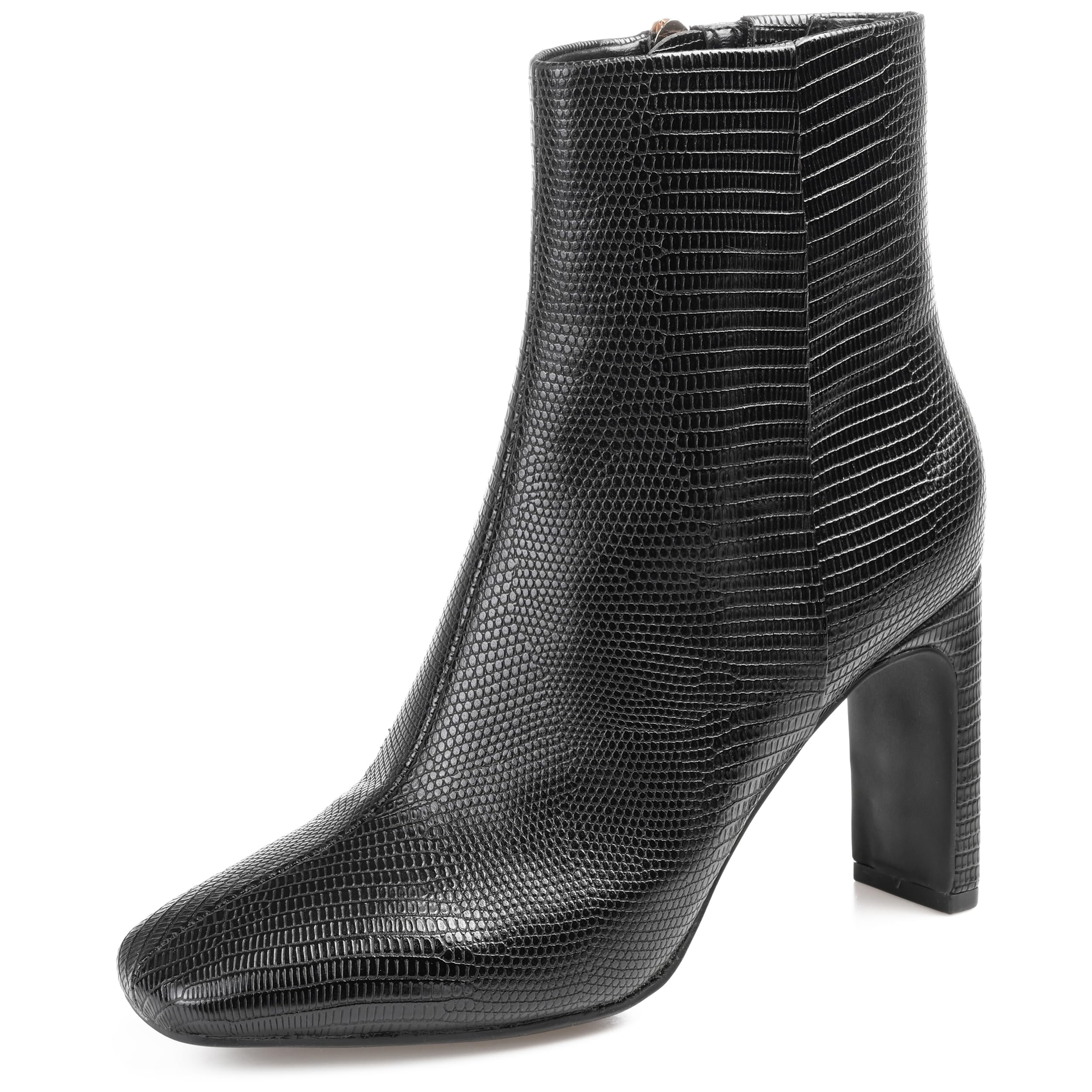 Journee Collection Women's Sarla Faux Leather Ankle Boots - Black Size 11 Medium (B,M) - Stylish & Comfortable Booties for Work, Casual Outfits & Fall Fashion