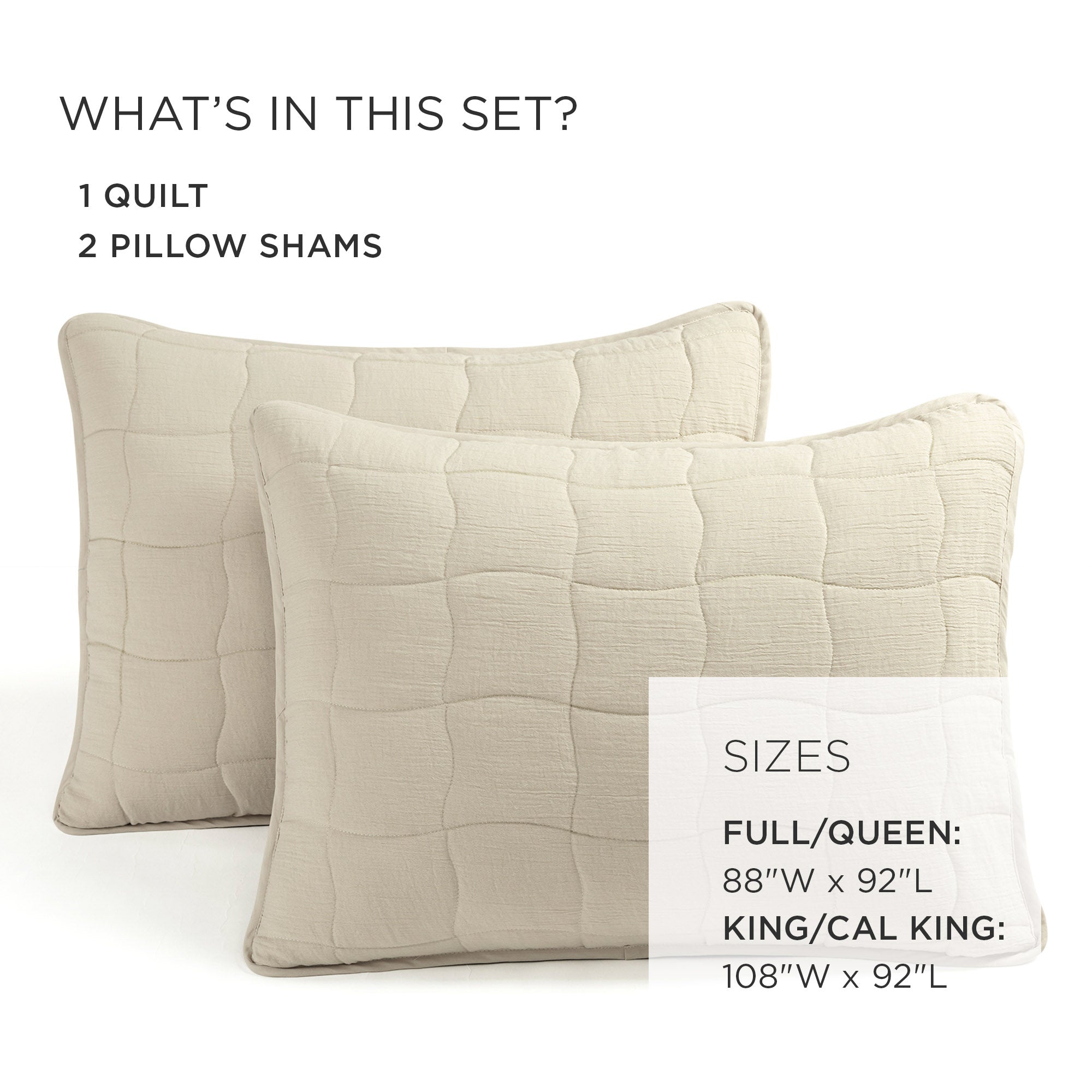 Premium 3-Piece Cloud Gauze Quilt Set - Soft & Breathable Bedding for All Seasons - Perfect for Cozy Nights, Guest Rooms & Vacation Homes