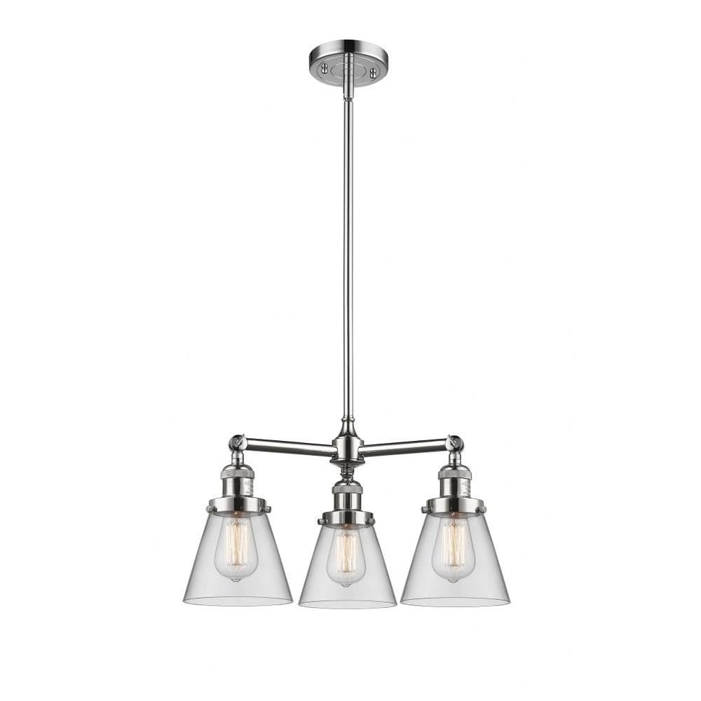 Innovations 207-PC-G62 3-Light Modern Chandelier in Polished Chrome - Elegant Dining Room & Bedroom Ceiling Light Fixture for Home Decor